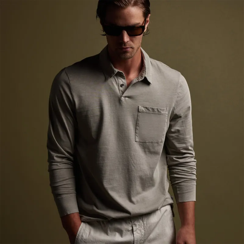 Sueded Jersey Rugby Polo - Mineral Pigment sold by James Perse