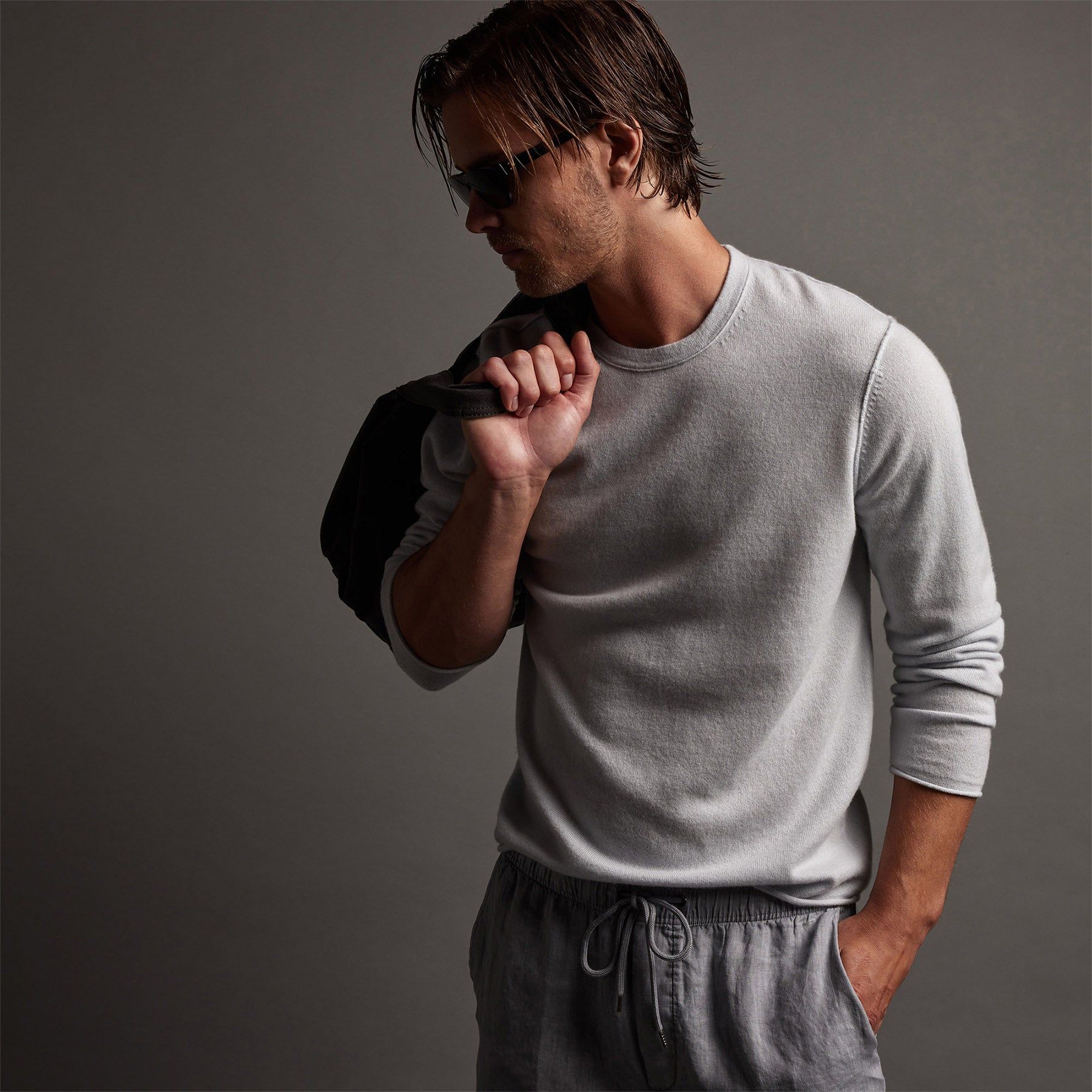 Recycled Cashmere Crew Neck Sweater - Clear Blue sold by James Perse product image thumbnail 2