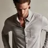 Clean Finish Jersey Shirt - Fog sold by James Perse