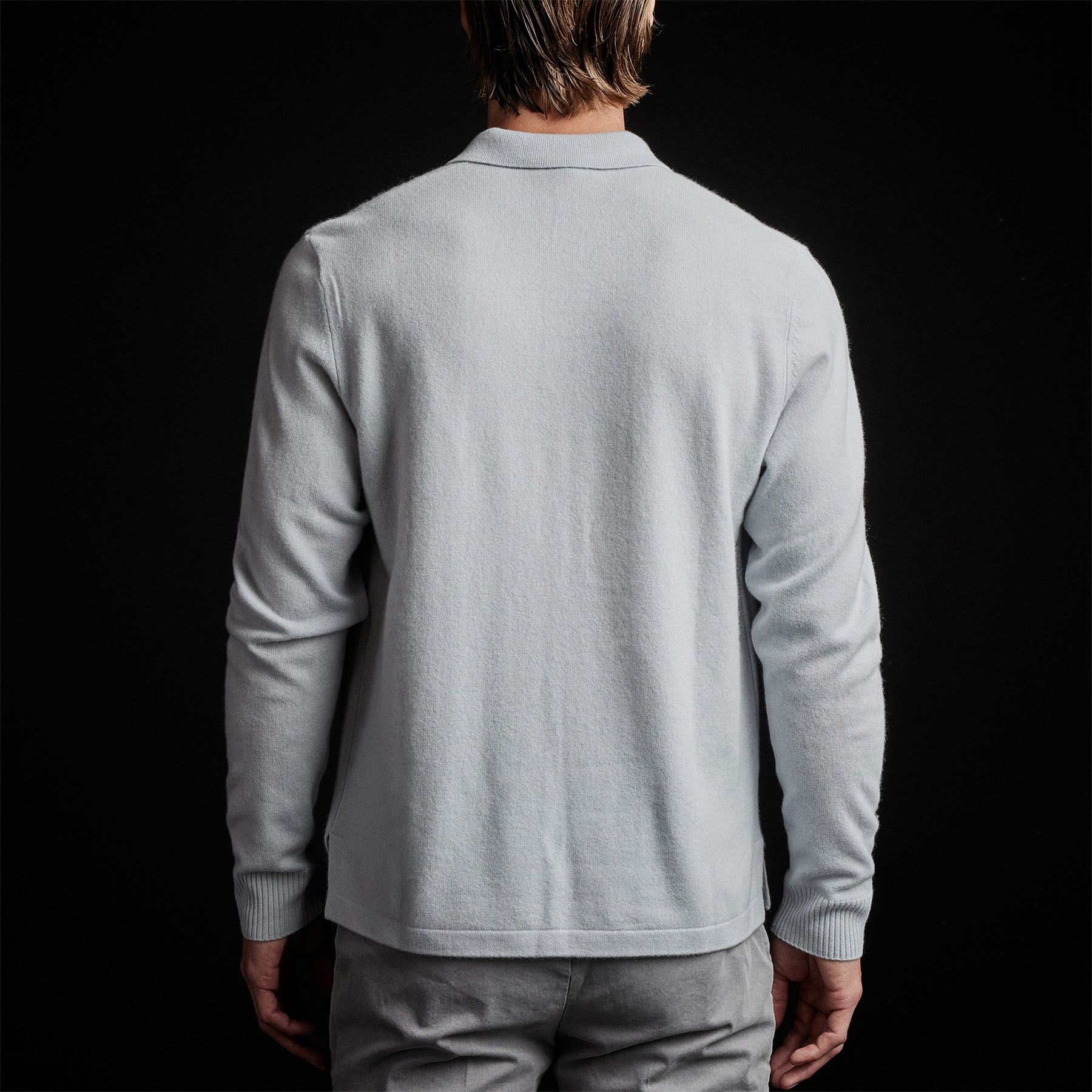 Recycled Cashmere Long Sleeve Polo - Clear Blue sold by James Perse product image thumbnail 6
