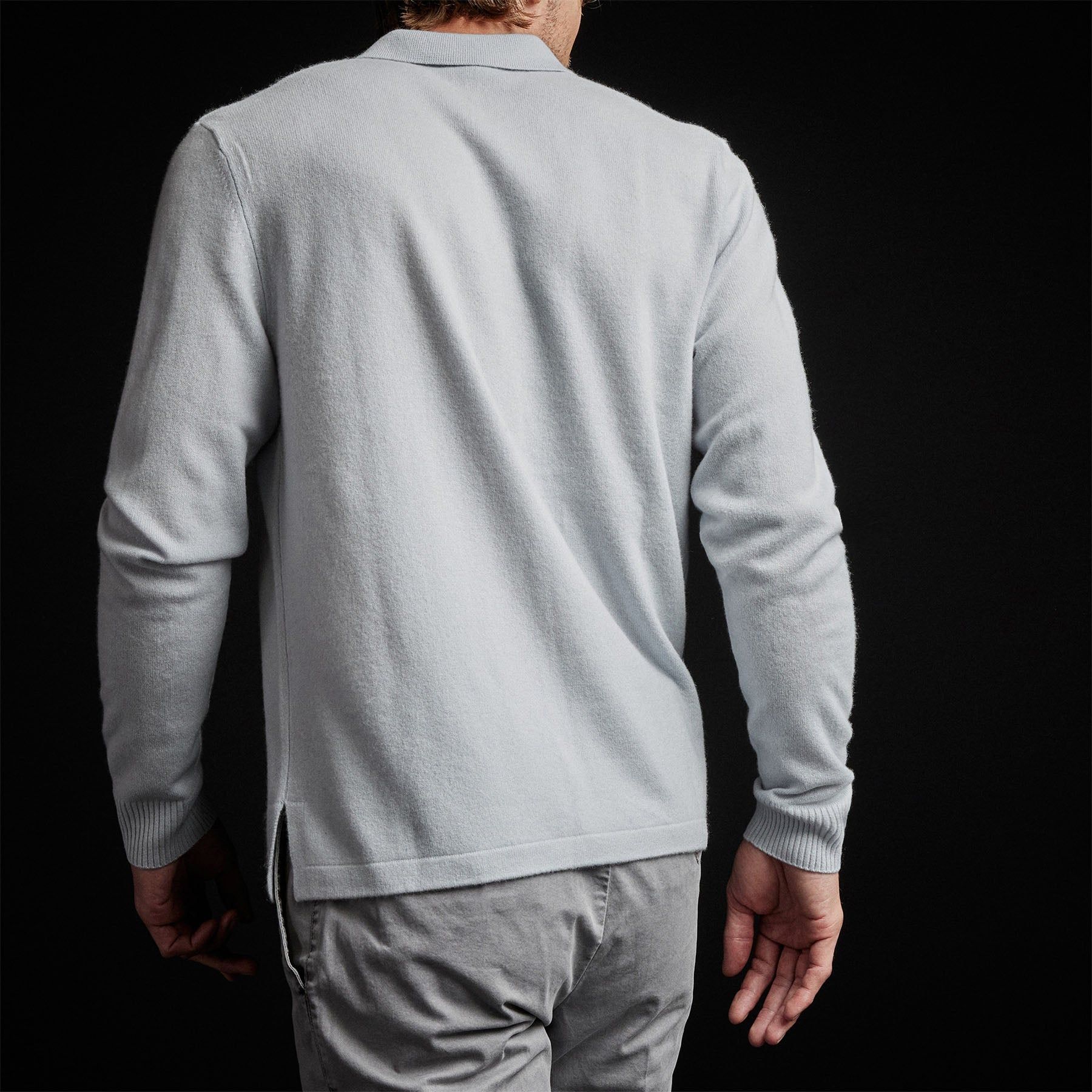 Recycled Cashmere Long Sleeve Polo - Clear Blue sold by James Perse product image thumbnail 4