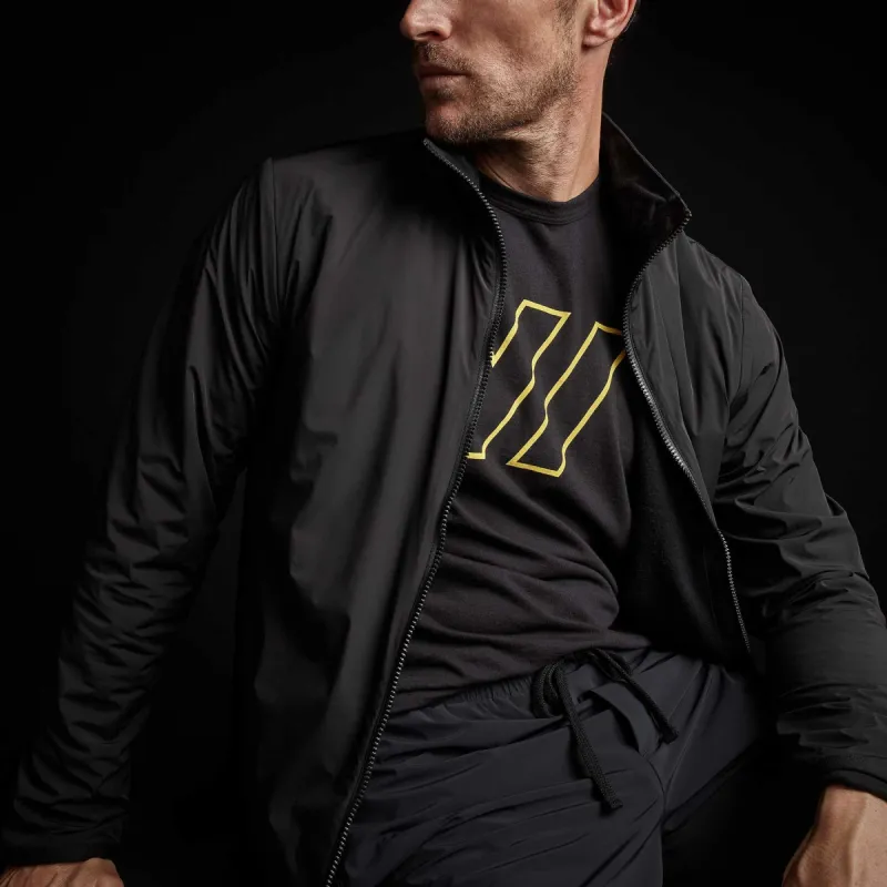 Fleece Lined Zip Up Jacket - Black sold by James Perse