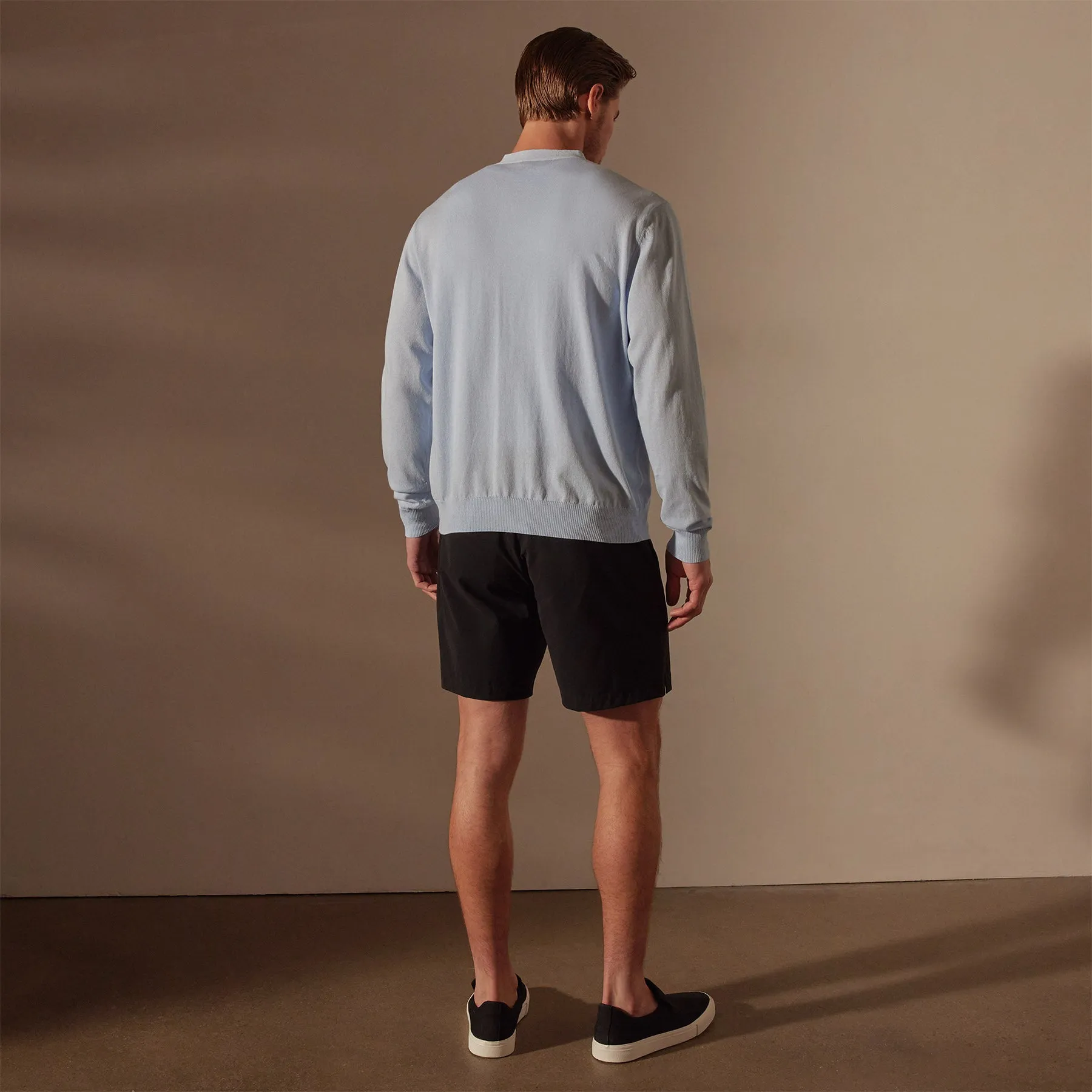 Stretch Cotton Cardigan - Bleached Blue sold by James Perse product image thumbnail 4