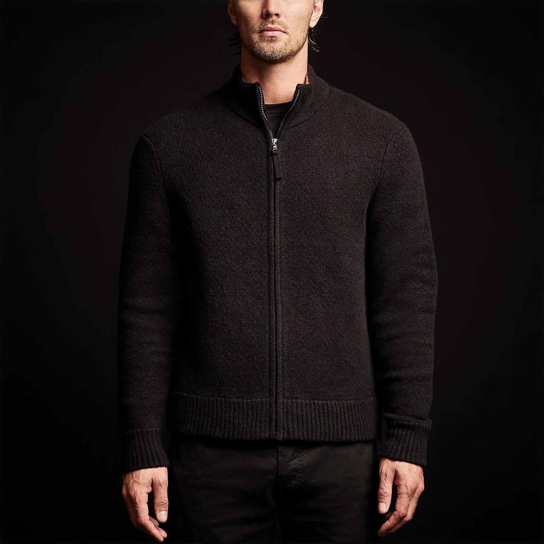 Cashmere Blend Zip Cardigan - Black sold by James Perse product image thumbnail 4