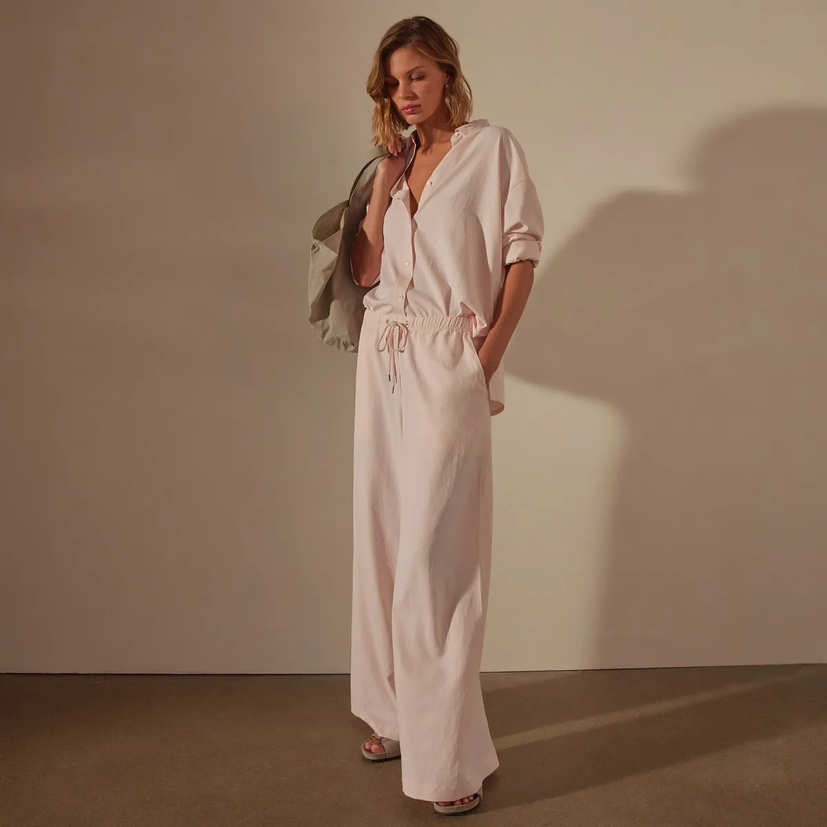 Lightweight Matte Satin Wide Leg Pant - Zephyr sold by James Perse