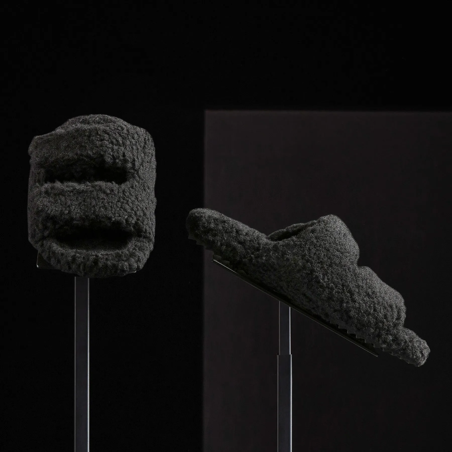 Women's Double Strap Shearling Slide - Black sold by James Perse