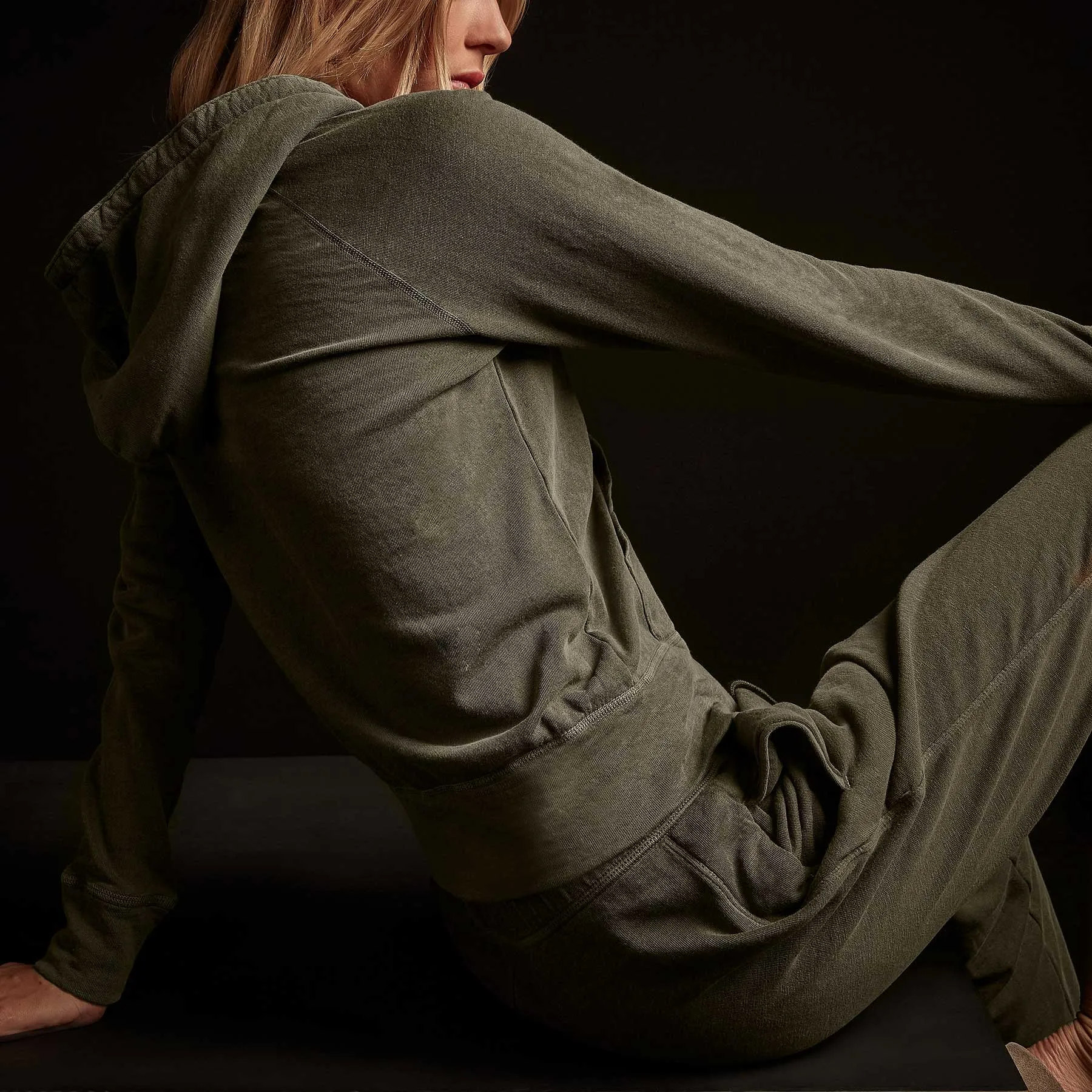 Vintage French Terry Zip Up Hoodie - Old Whiskey Pigment sold by James Perse product image thumbnail 4