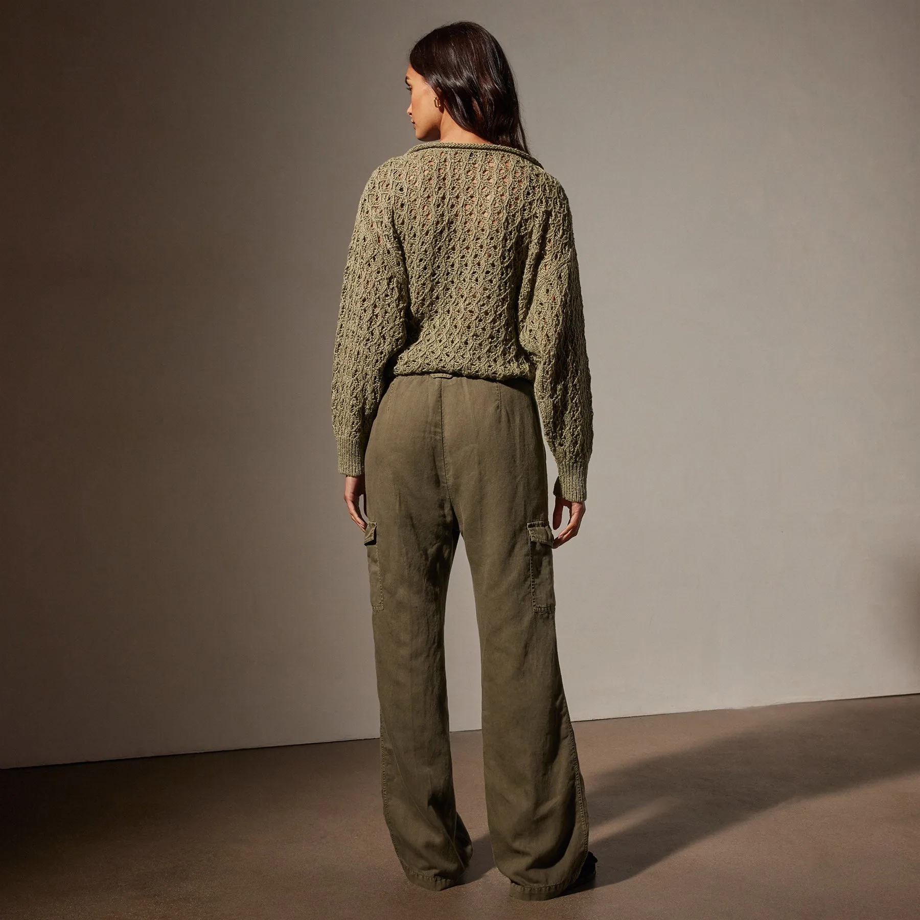 Cotton Linen Twill Pleated Cargo - Trooper Pigment sold by James Perse product image thumbnail 4