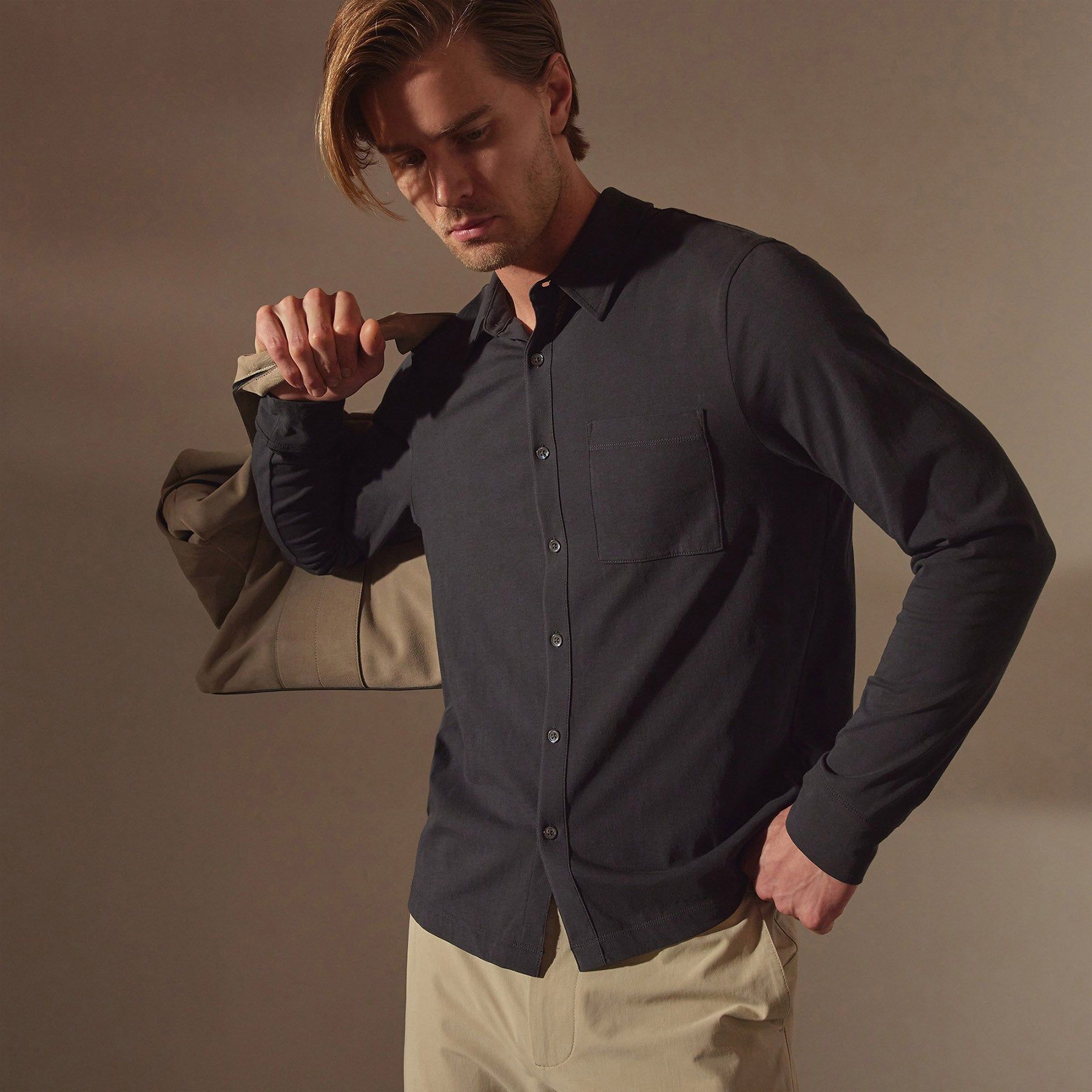 Clean Finish Jersey Shirt - Magma sold by James Perse