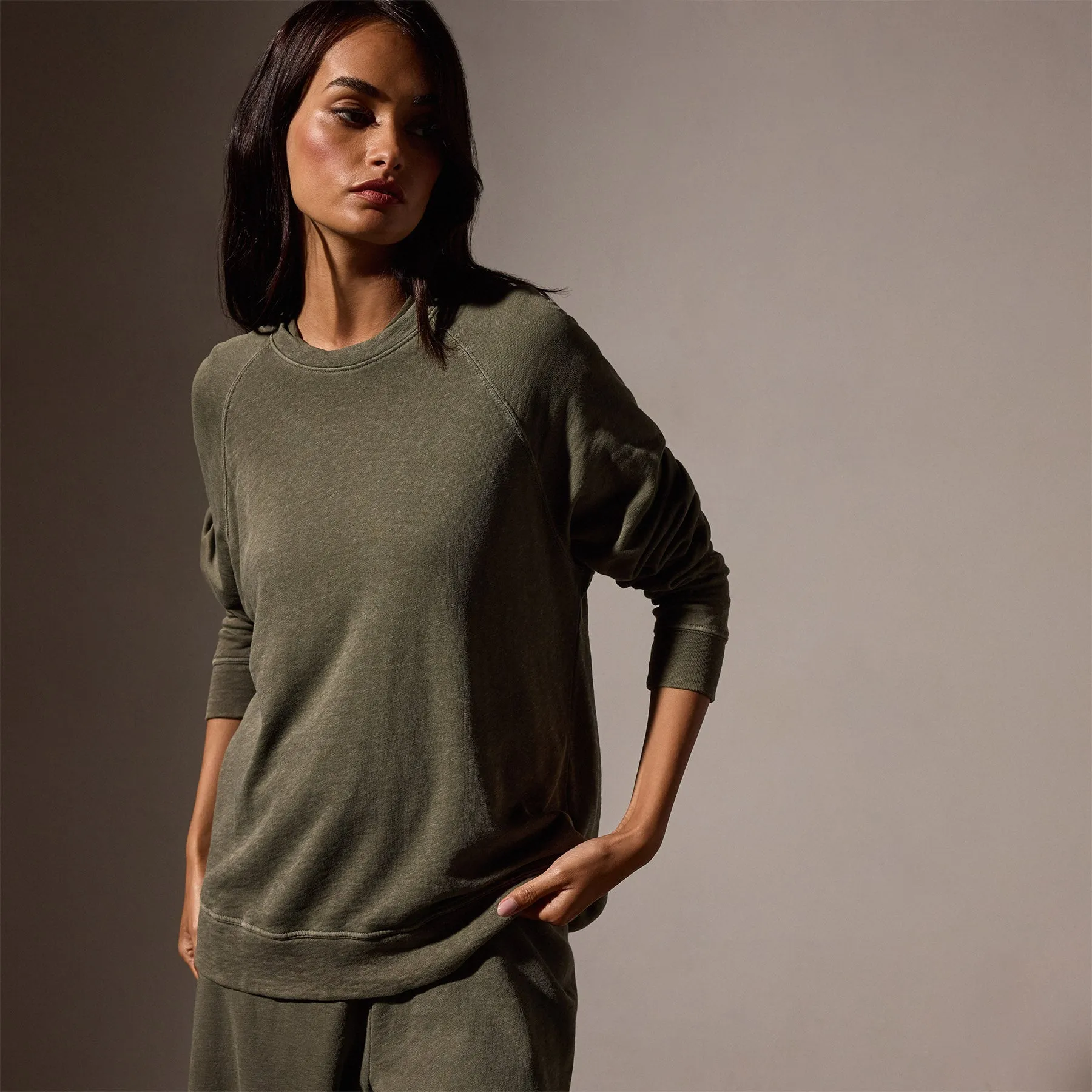 Vintage French Terry Relaxed Sweatshirt - Trooper Pigment sold by James Perse