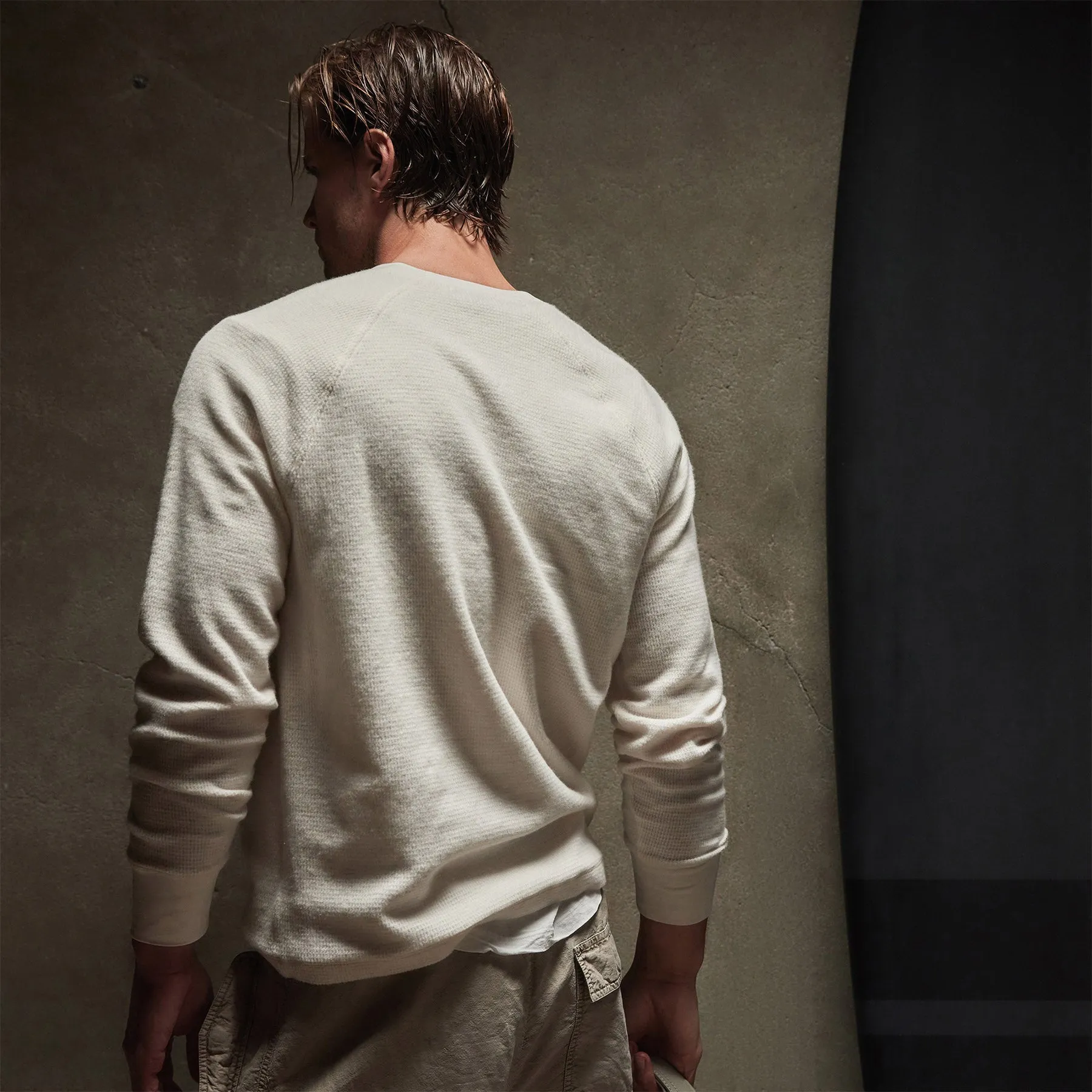 Thermal Knit Raglan Top - Oyster sold by James Perse product image thumbnail 4