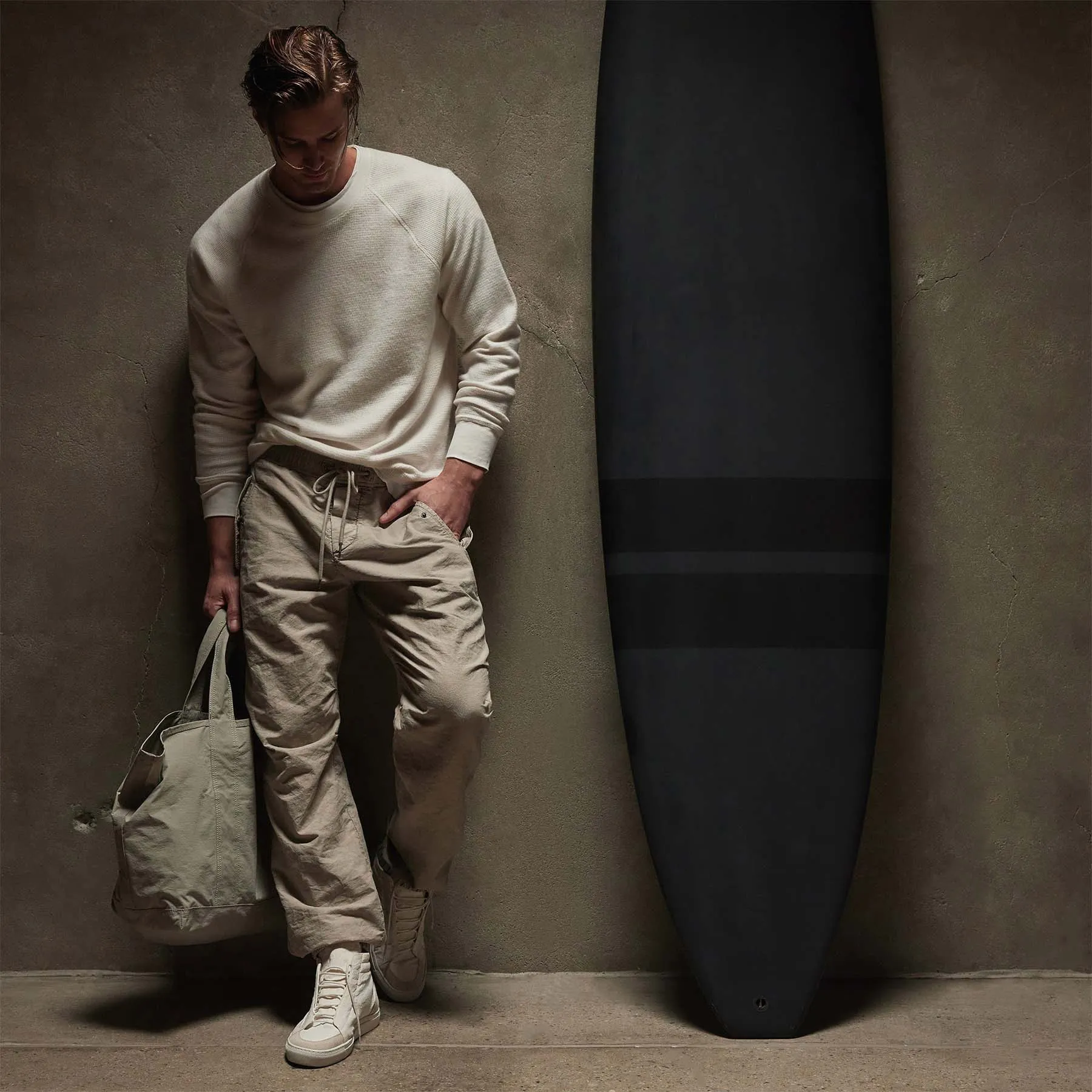 Thermal Knit Raglan Top - Oyster sold by James Perse product image thumbnail 2