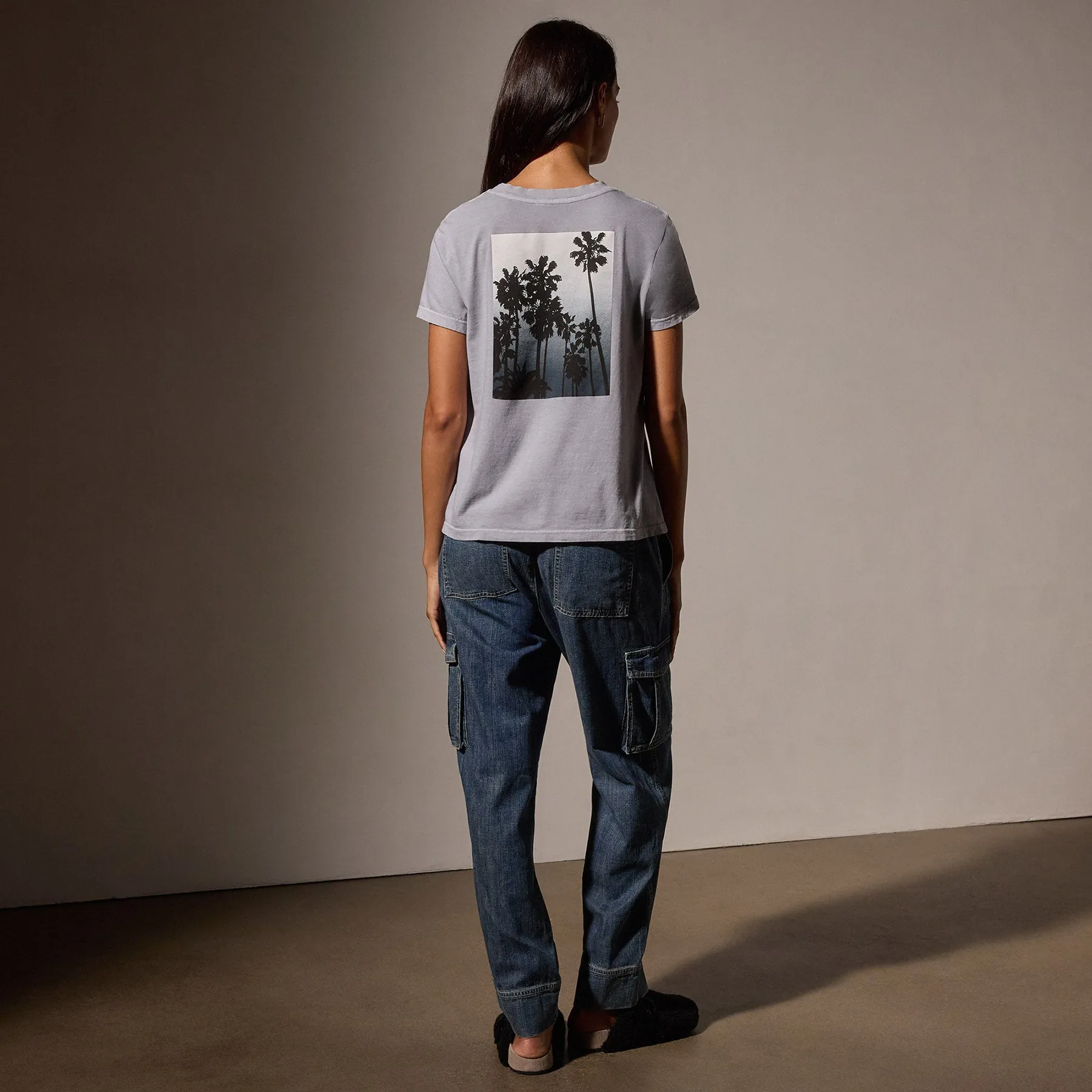 Ombrè Palms Graphic Tee - Breeze Pigment/Grey sold by James Perse product image thumbnail 4