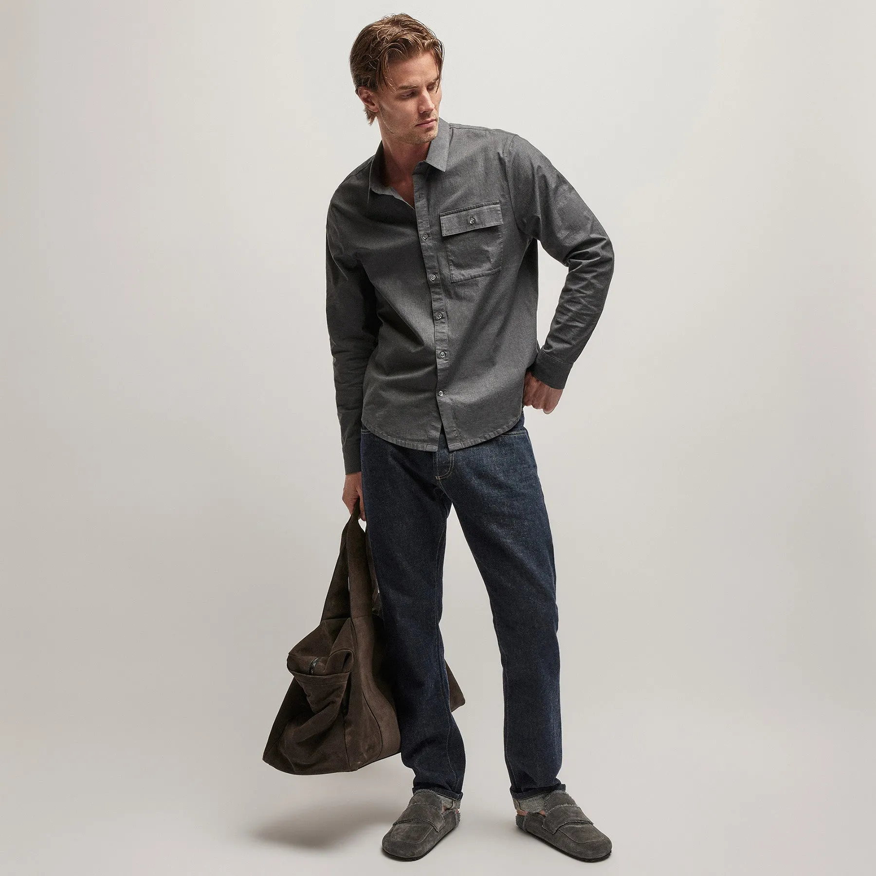 Garment Washed Shirt - Anthracite sold by James Perse product image thumbnail 2