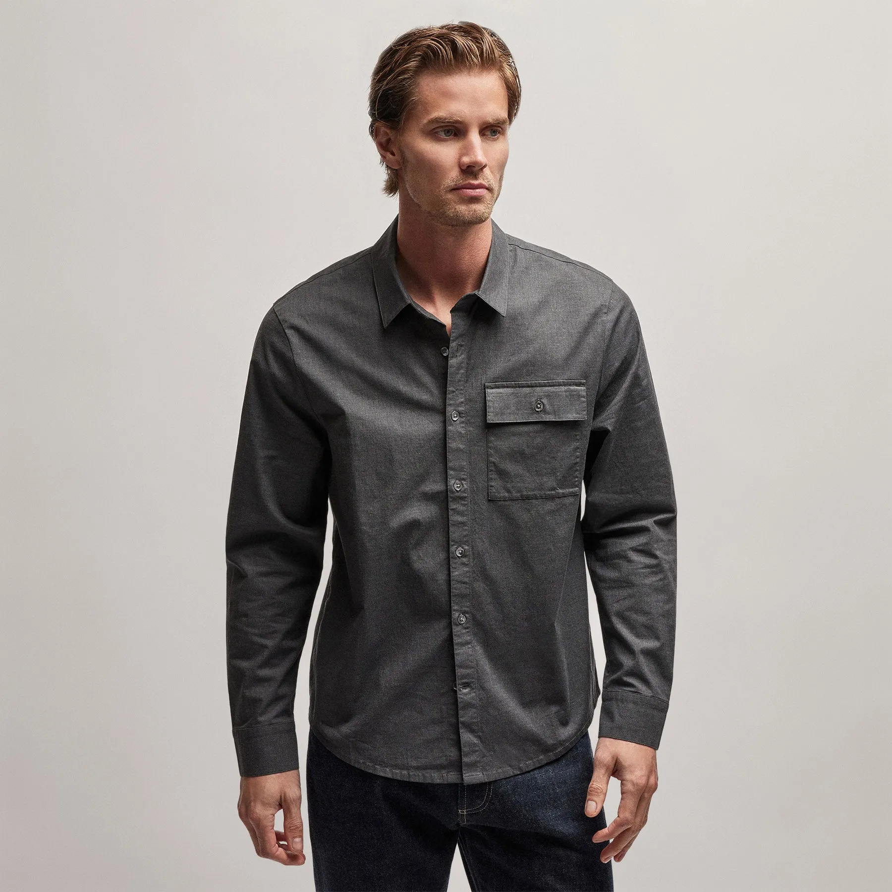 Garment Washed Shirt - Anthracite sold by James Perse product image thumbnail 3