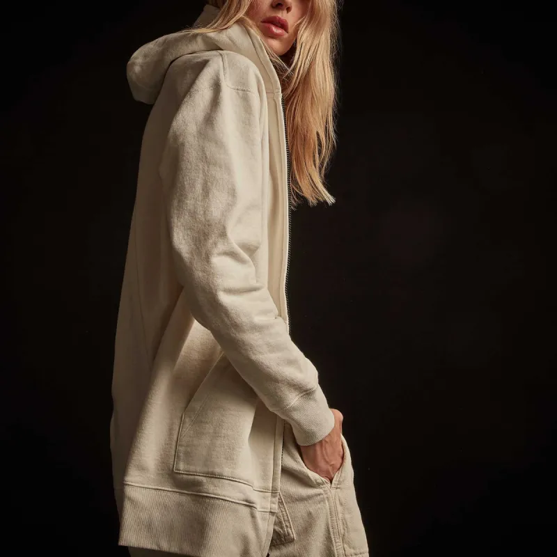 Oversize French Terry Zip Hoodie - Alabaster sold by James Perse
