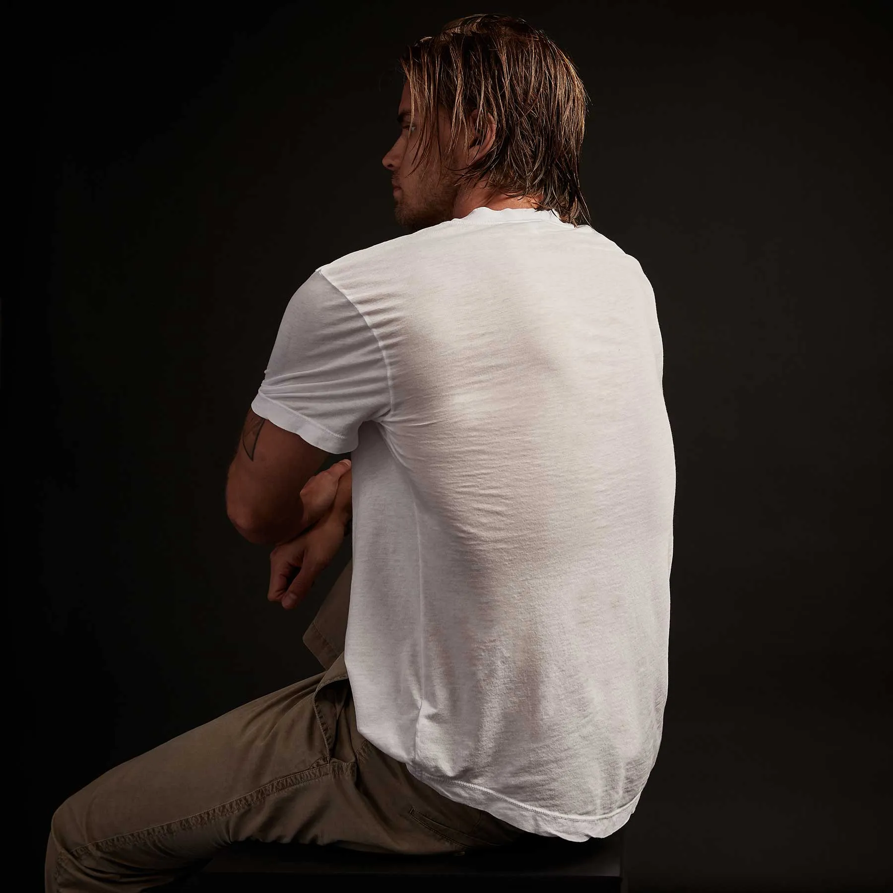 3 Pack Short Sleeve V Neck - White sold by James Perse product image thumbnail 4