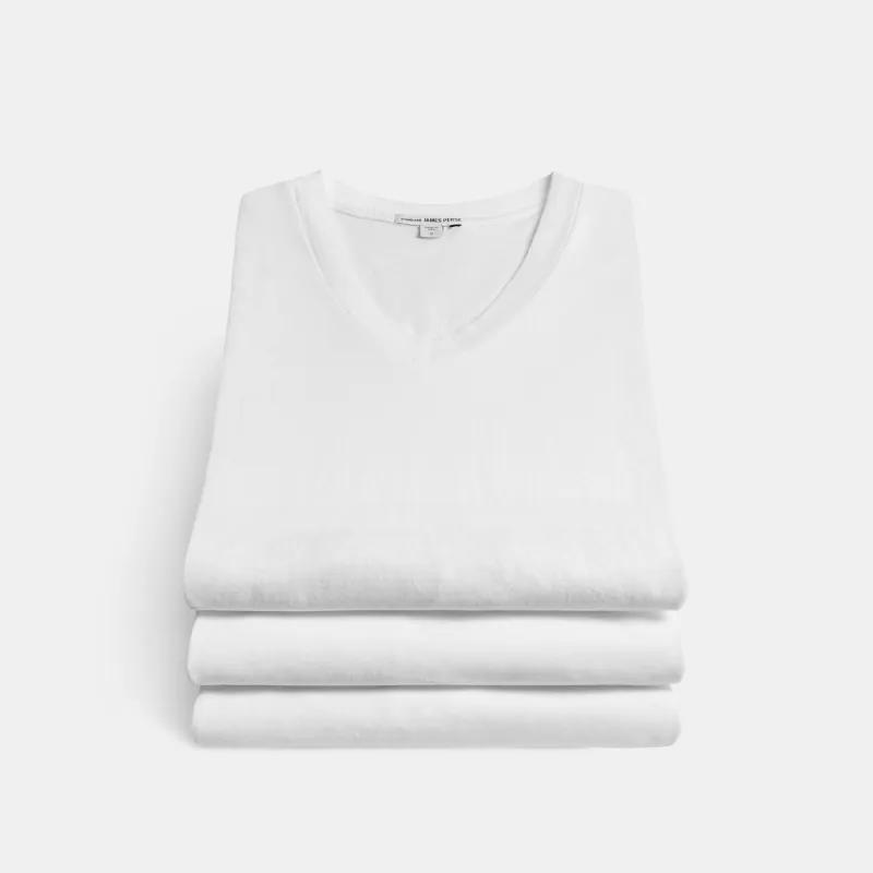 3 Pack Short Sleeve V Neck - White made by James Perse