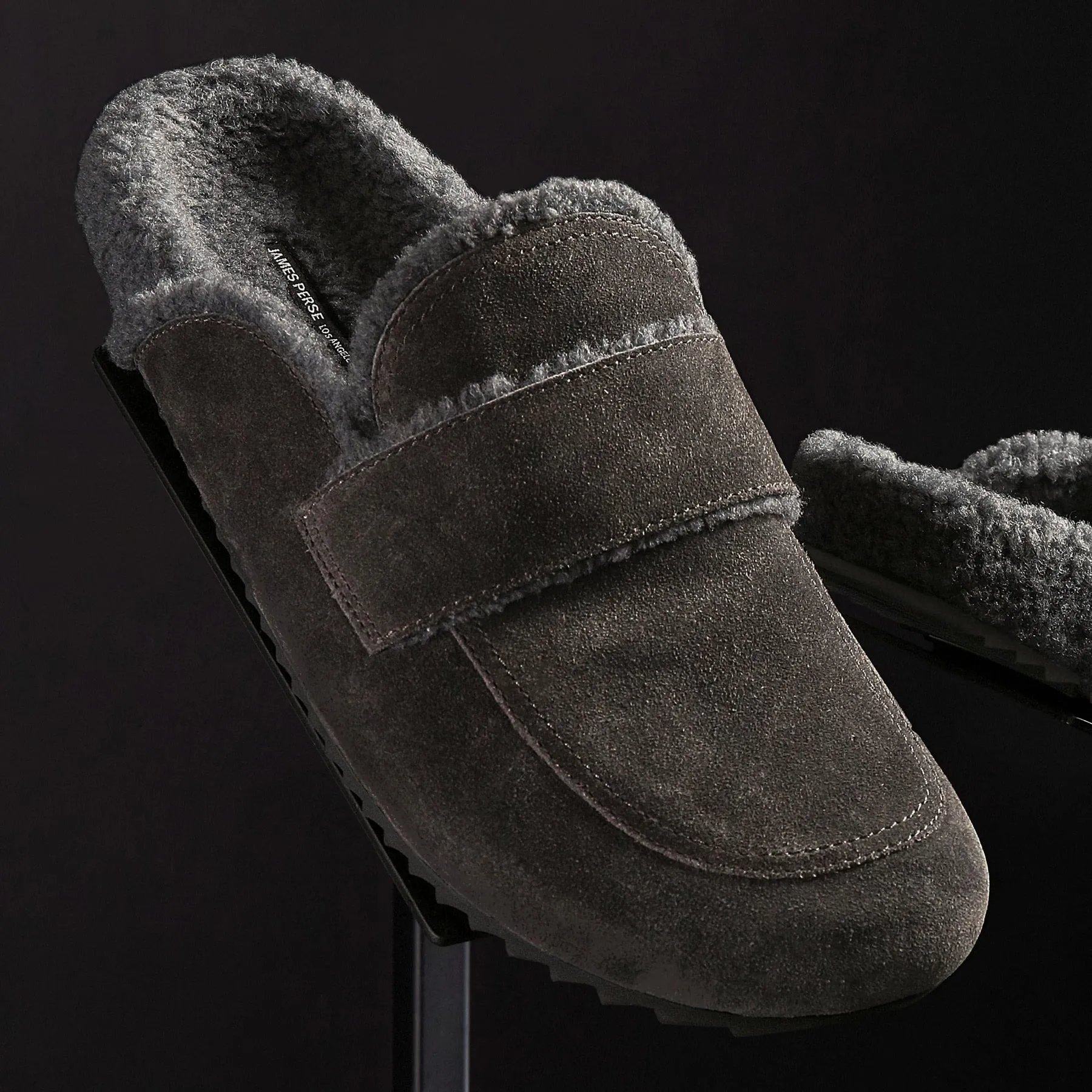 Men's Suede Shearling Lined Loafer - Ash/Heather Grey sold by James Perse product image thumbnail 3