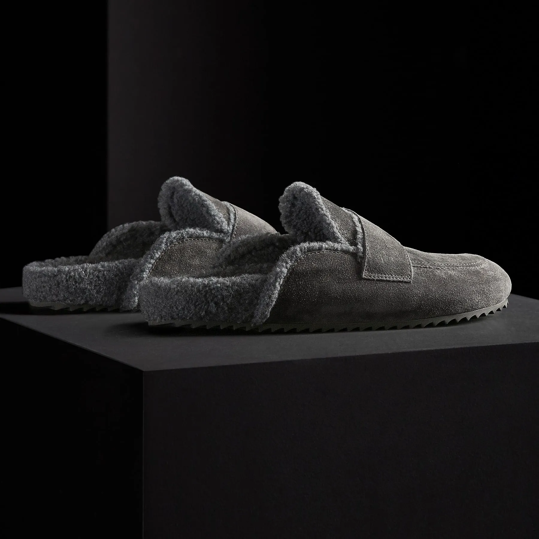 Men's Suede Shearling Lined Loafer - Ash/Heather Grey sold by James Perse product image thumbnail 4