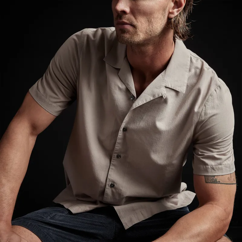 Double Layer Short Sleeve Shirt - Silt/White sold by James Perse