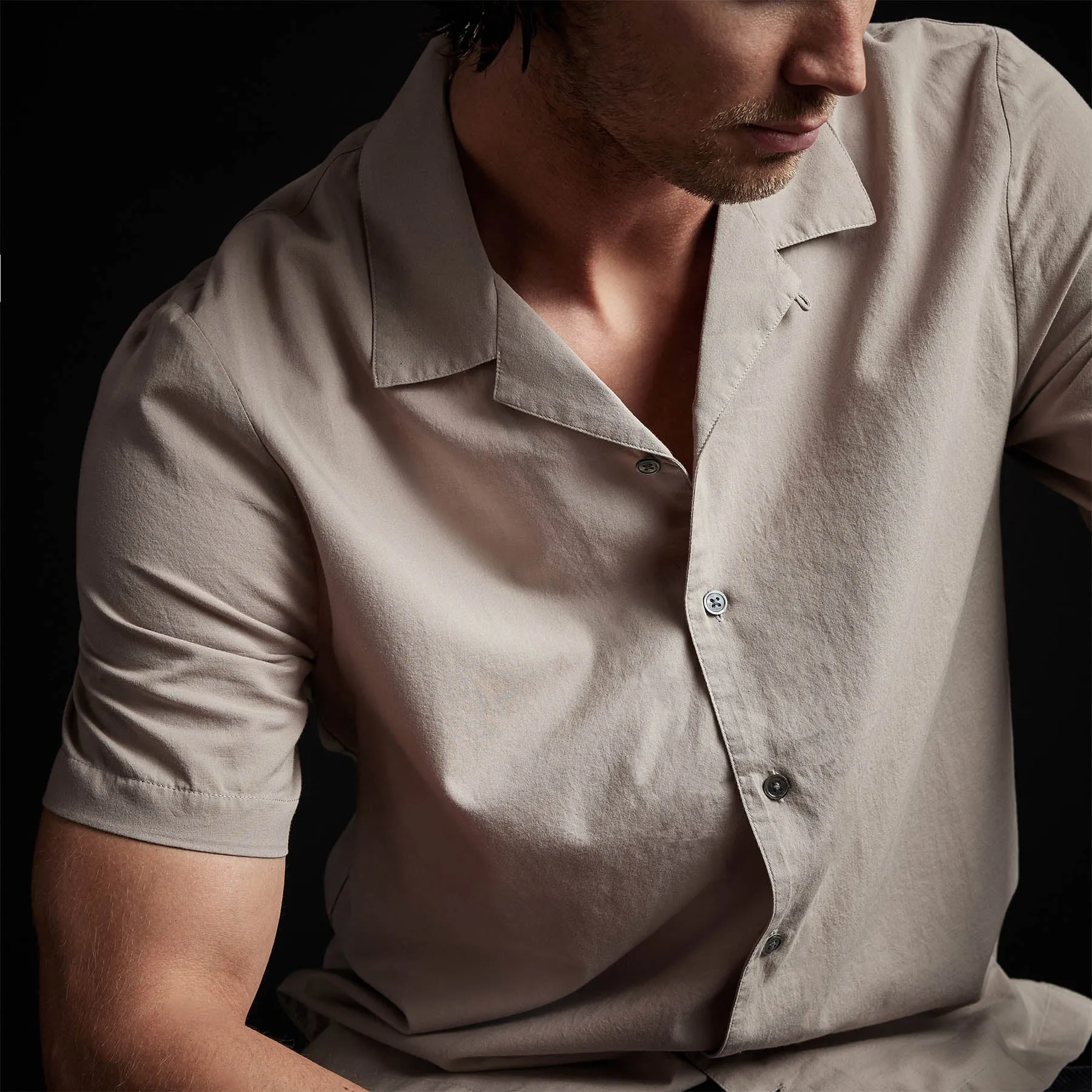 Double Layer Short Sleeve Shirt - Silt/White sold by James Perse product image thumbnail 2
