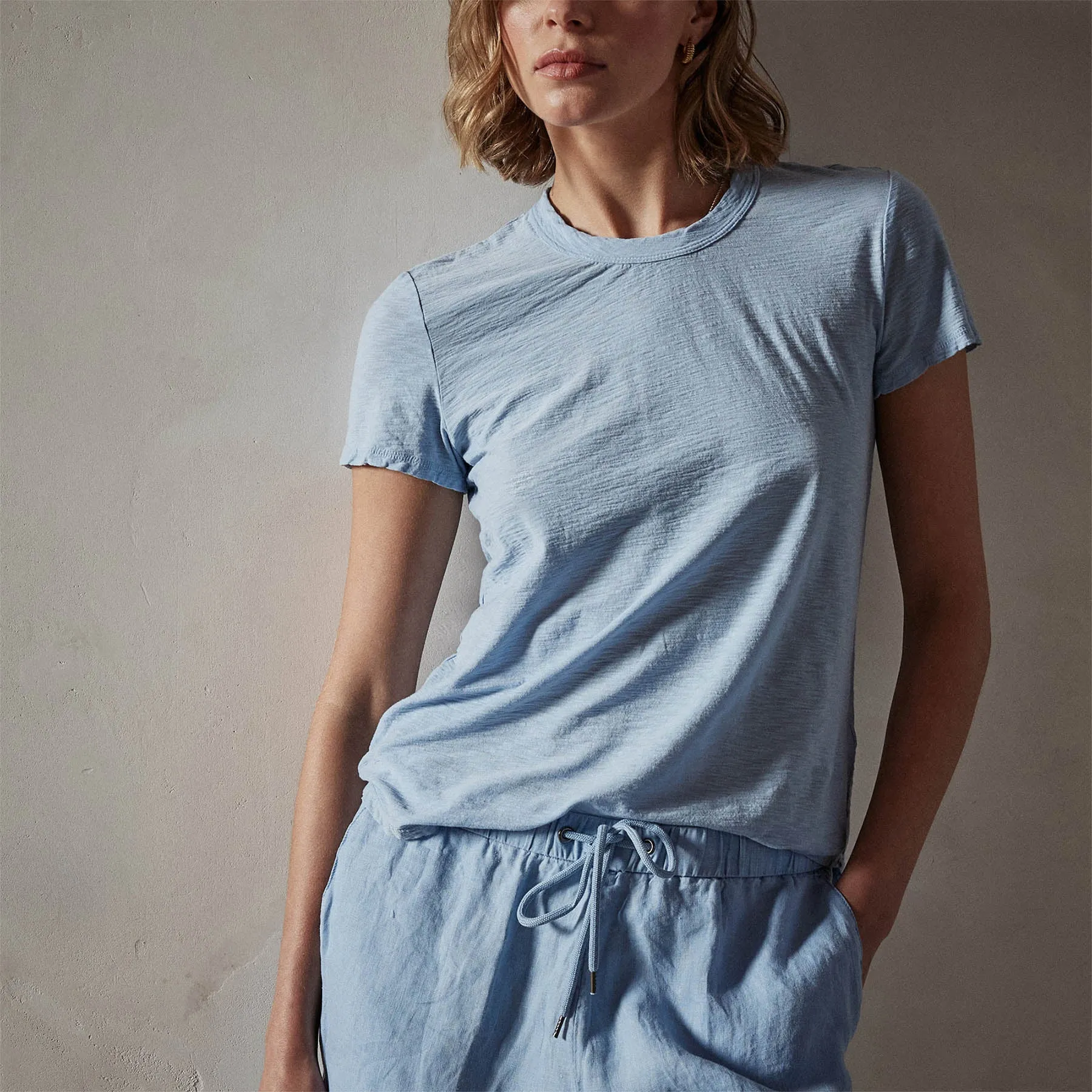 Sheer Slub Crew Neck Tee - Delta sold by James Perse