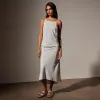 Lightweight Matte Sateen Cami -  Frost sold by James Perse