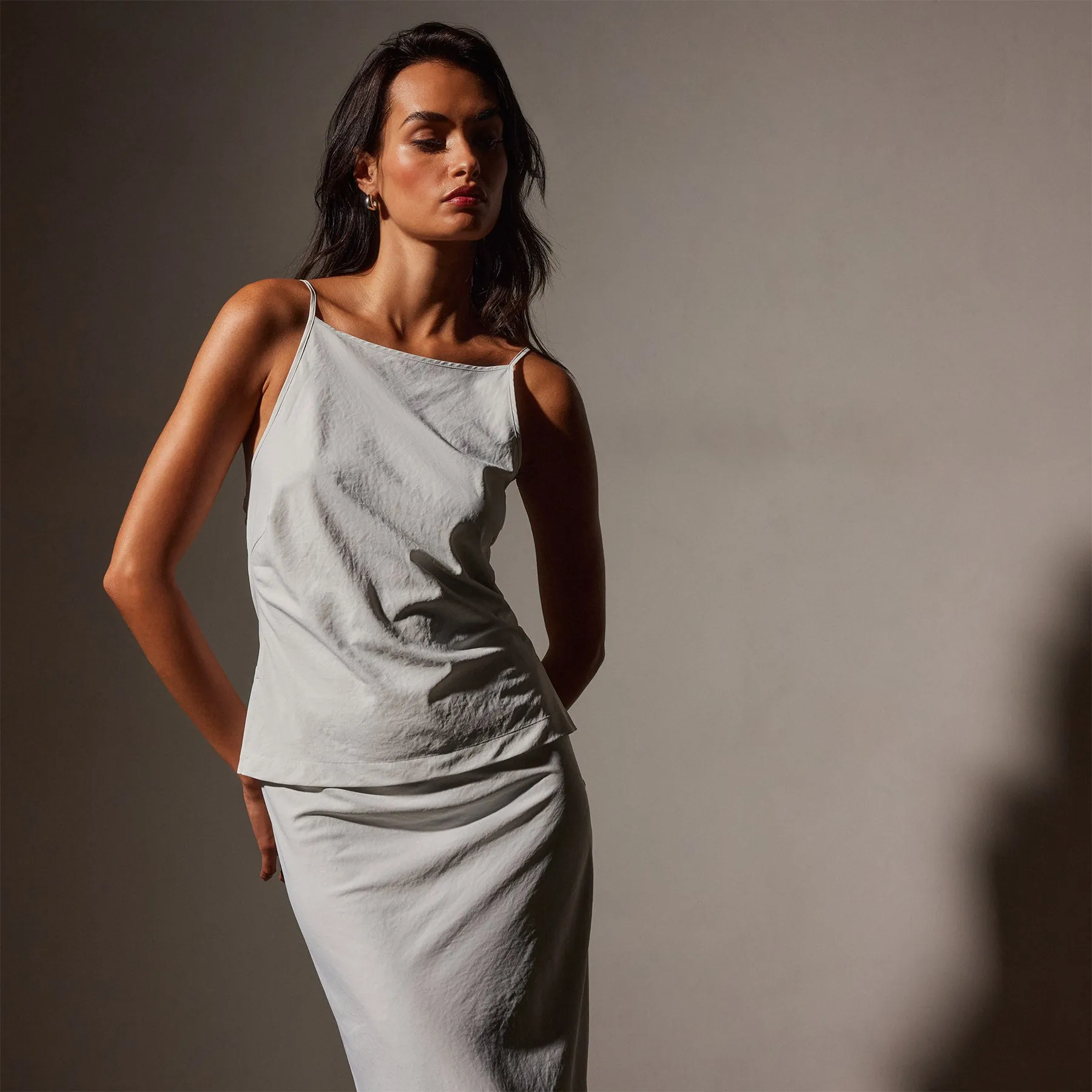 Lightweight Matte Sateen Cami - Frost sold by James Perse