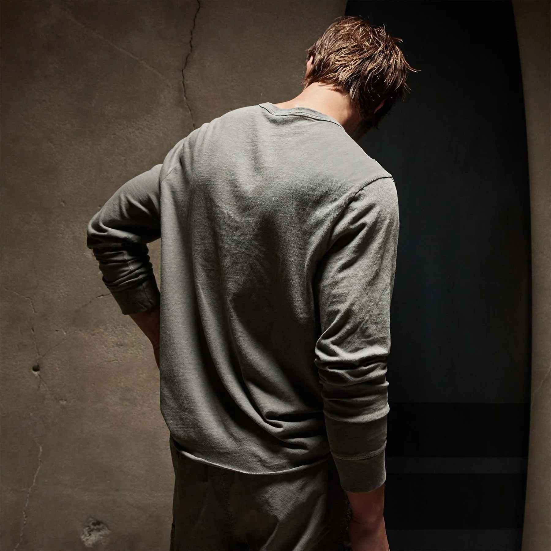 Slub Jersey Long Sleeve Crew - Silver Grey Pigment sold by James Perse product image thumbnail 4