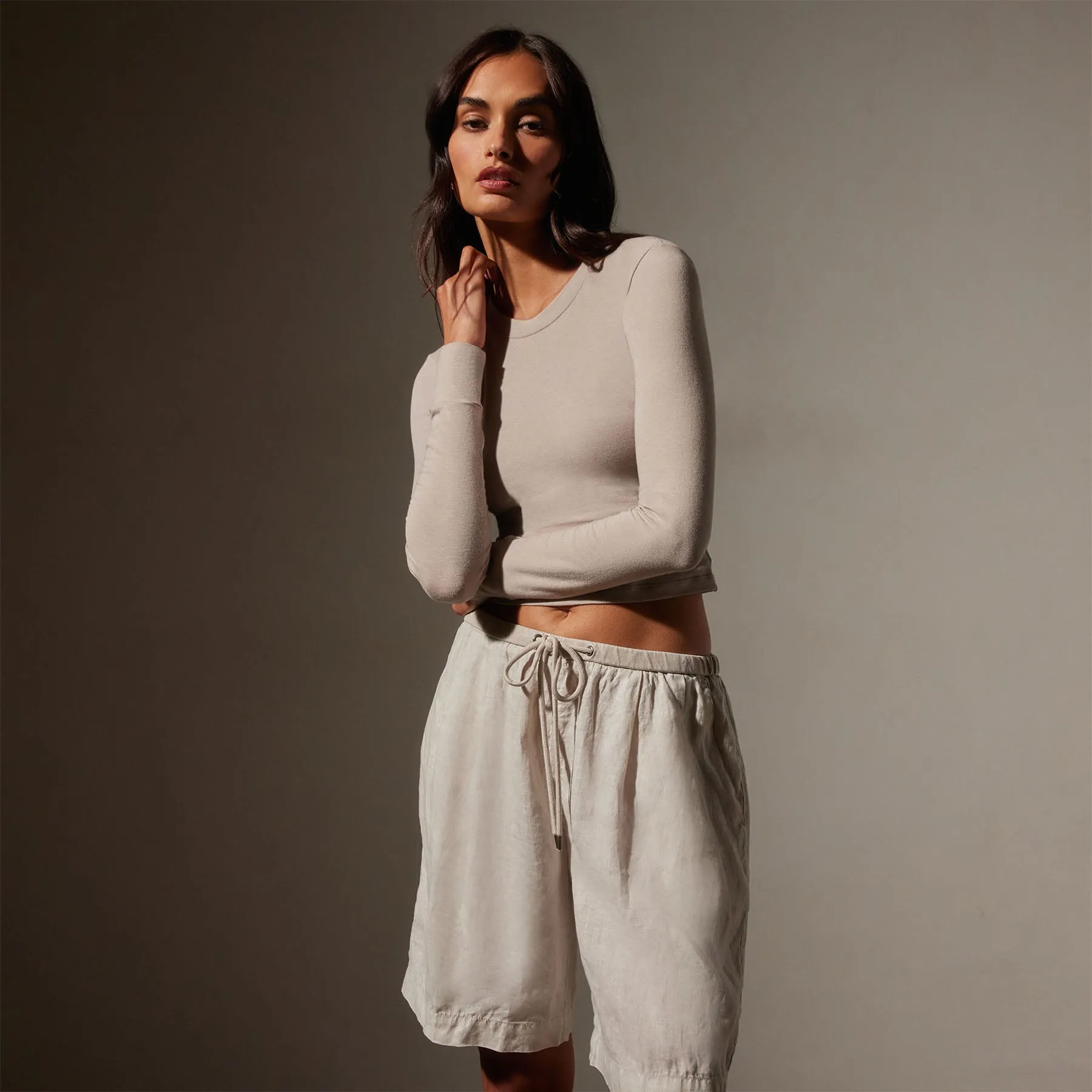 Long Sleeve Cropped Tee - Nude sold by James Perse product image thumbnail 2