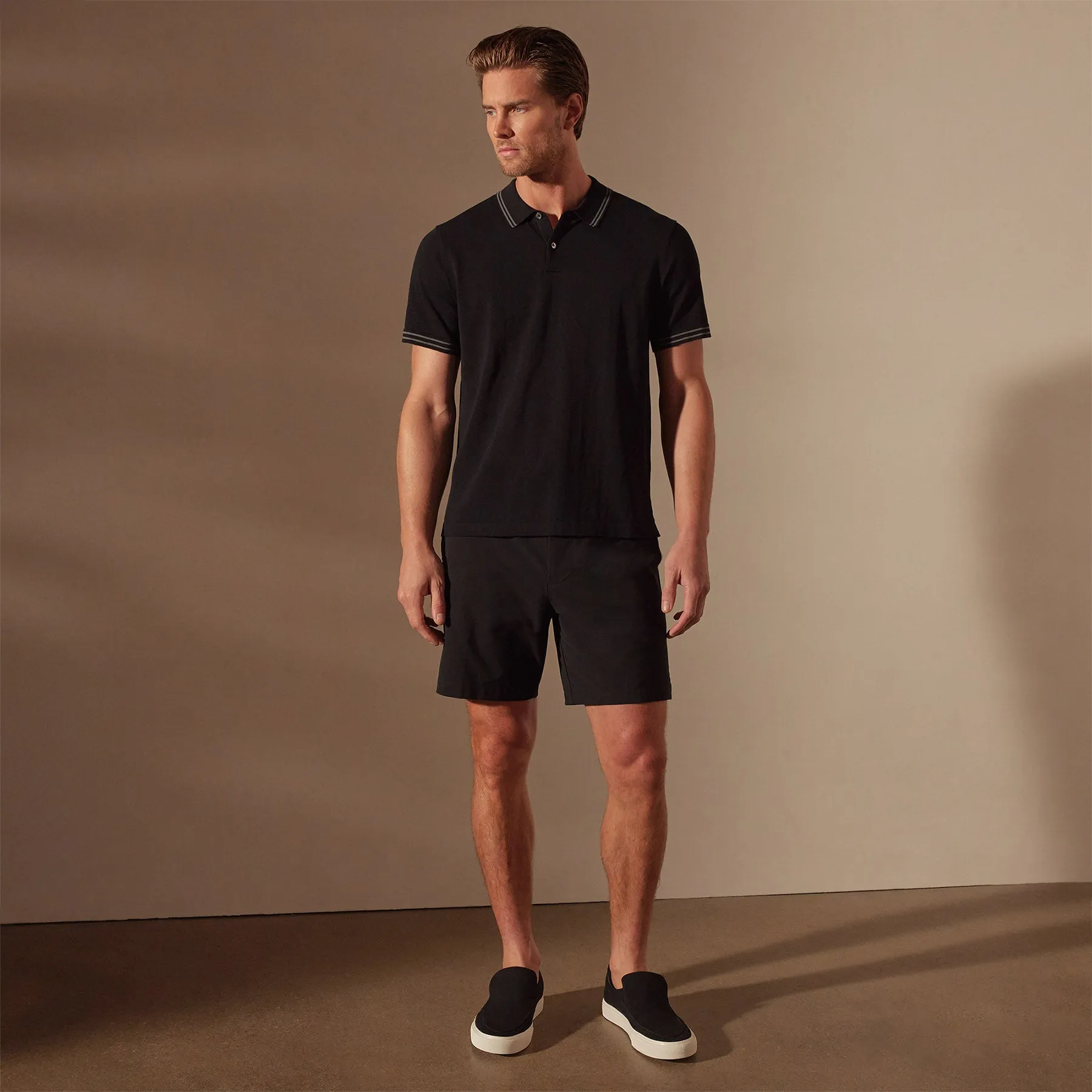 Double Retro Striped Polo - Black/Flint sold by James Perse product image thumbnail 3