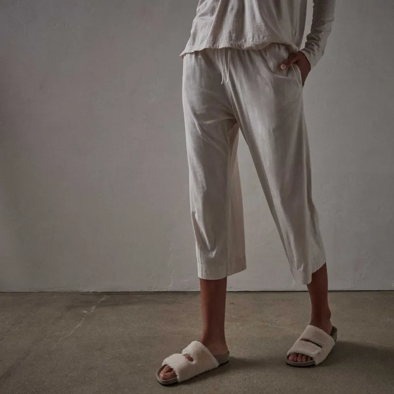 Luxe Lotus Jersey Cropped Pajama Pant - Cirrus sold by James Perse