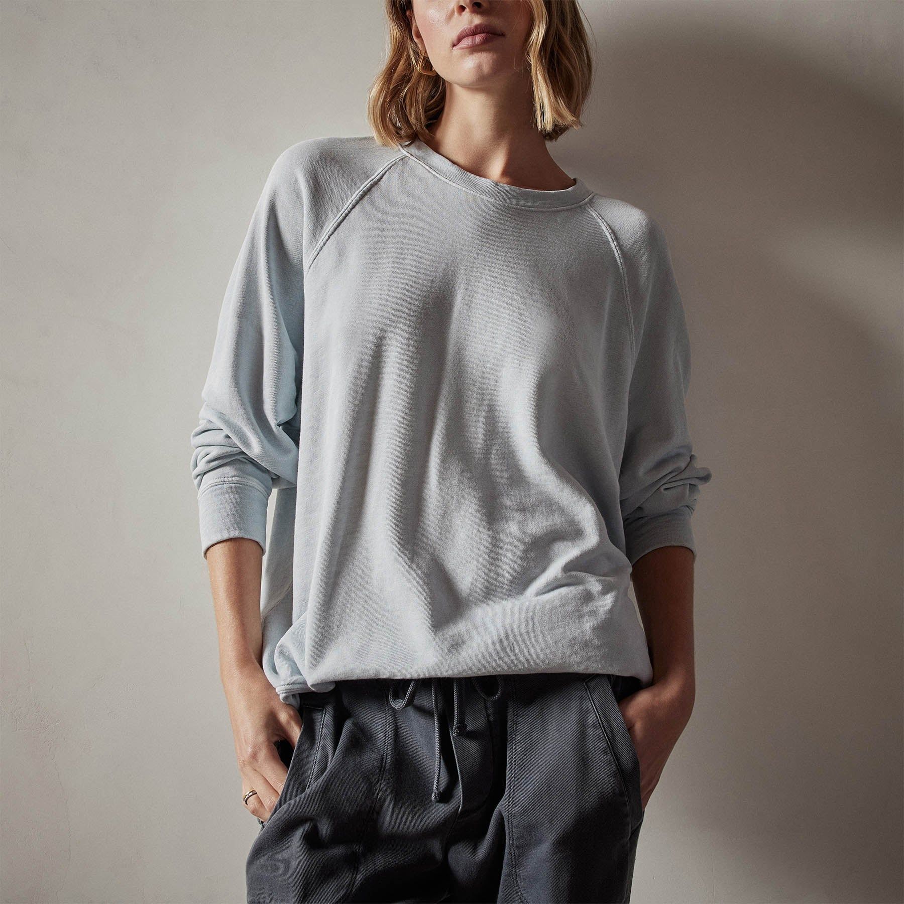 Vintage French Terry Relaxed Sweatshirt - Baby Blue Pigment sold by James Perse product image thumbnail 3