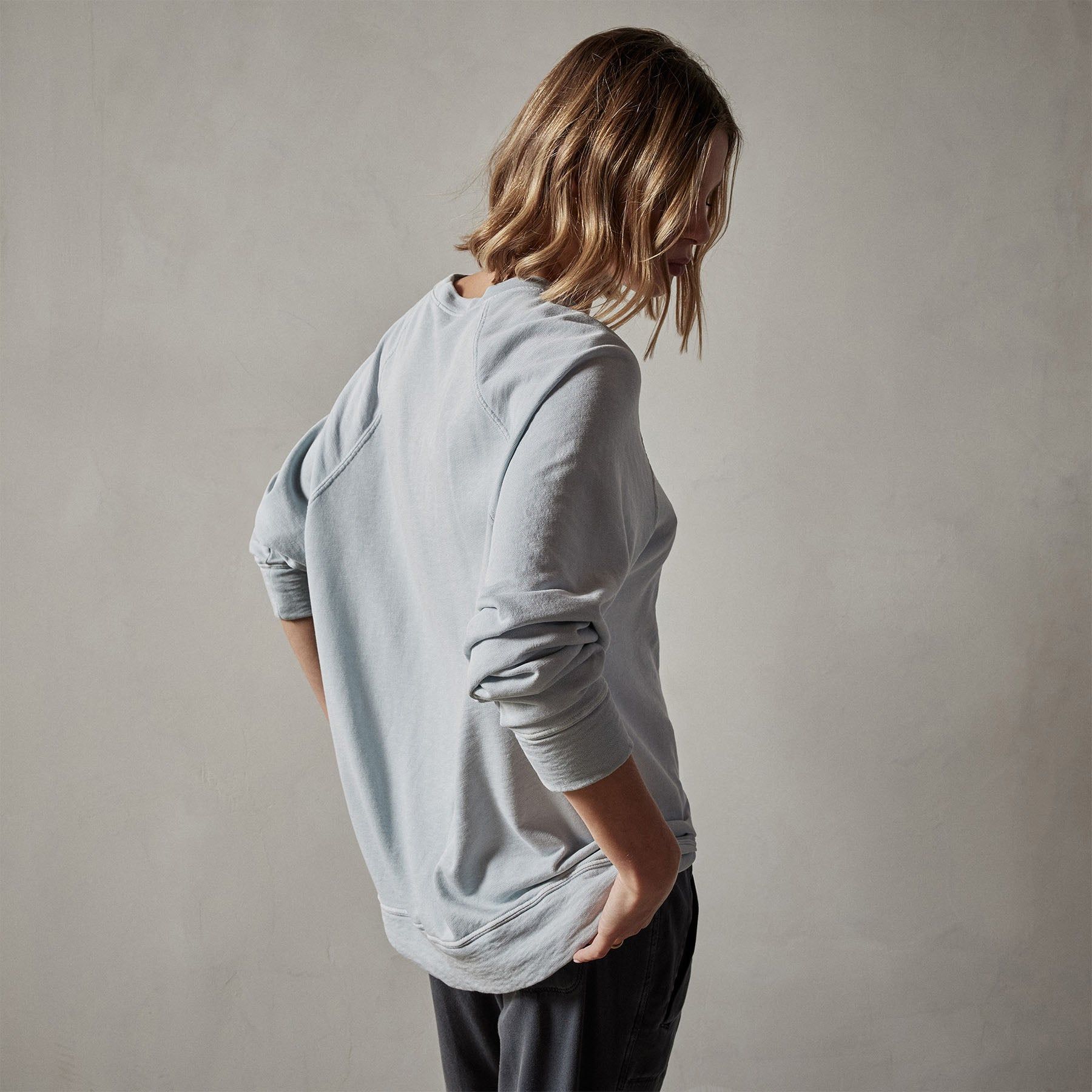 Vintage French Terry Relaxed Sweatshirt - Baby Blue Pigment sold by James Perse product image thumbnail 5