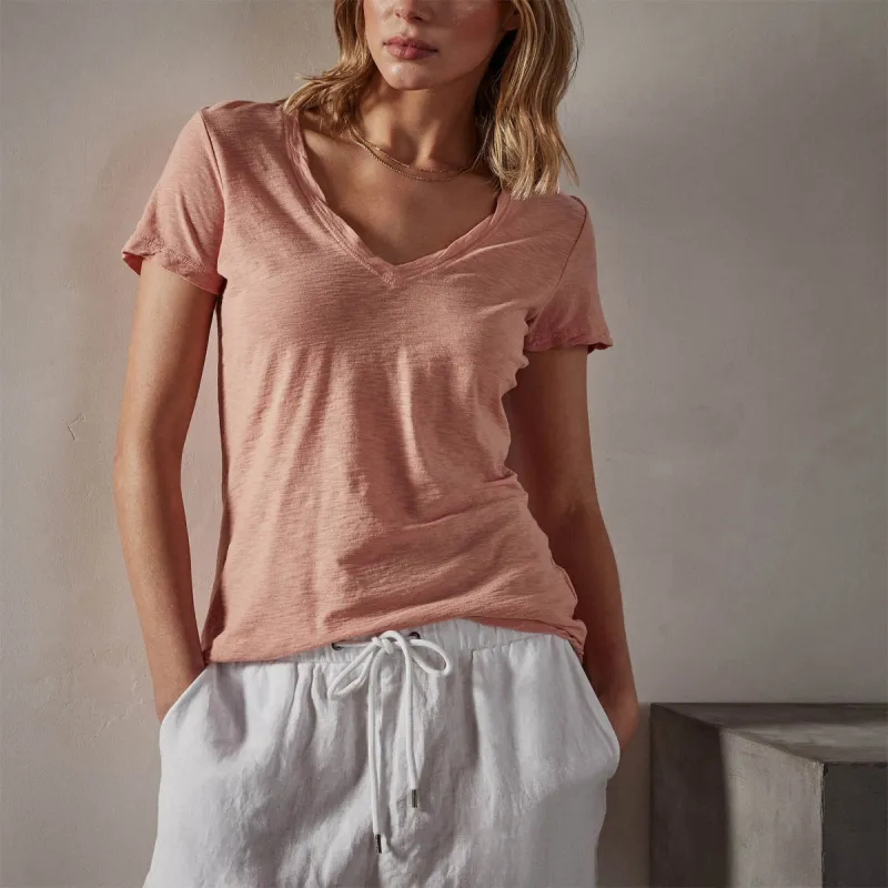 Sheer Slub Casual V Neck - Spritz sold by James Perse