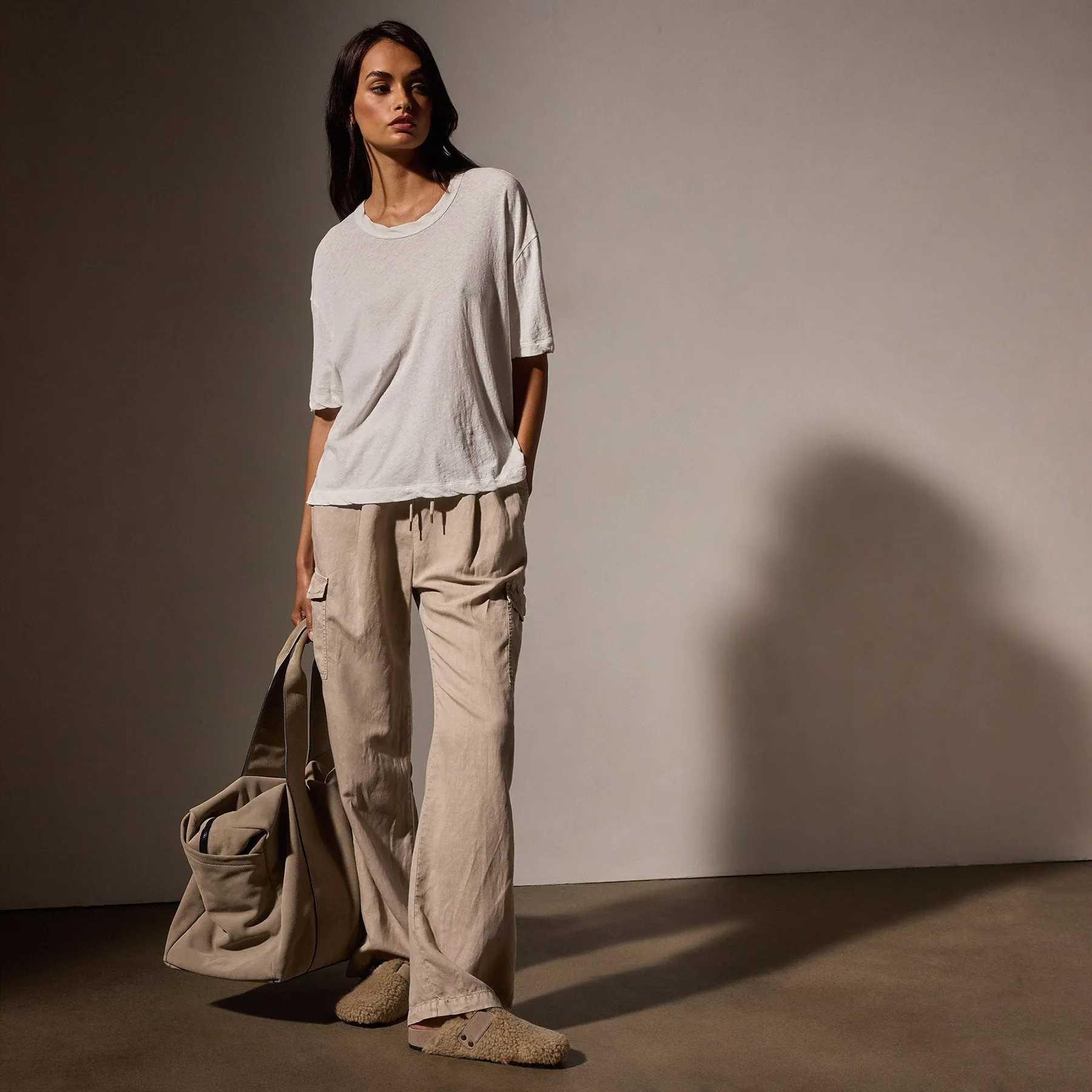 Recycled Cotton Jersey Crew Neck Tee - White sold by James Perse product image thumbnail 2