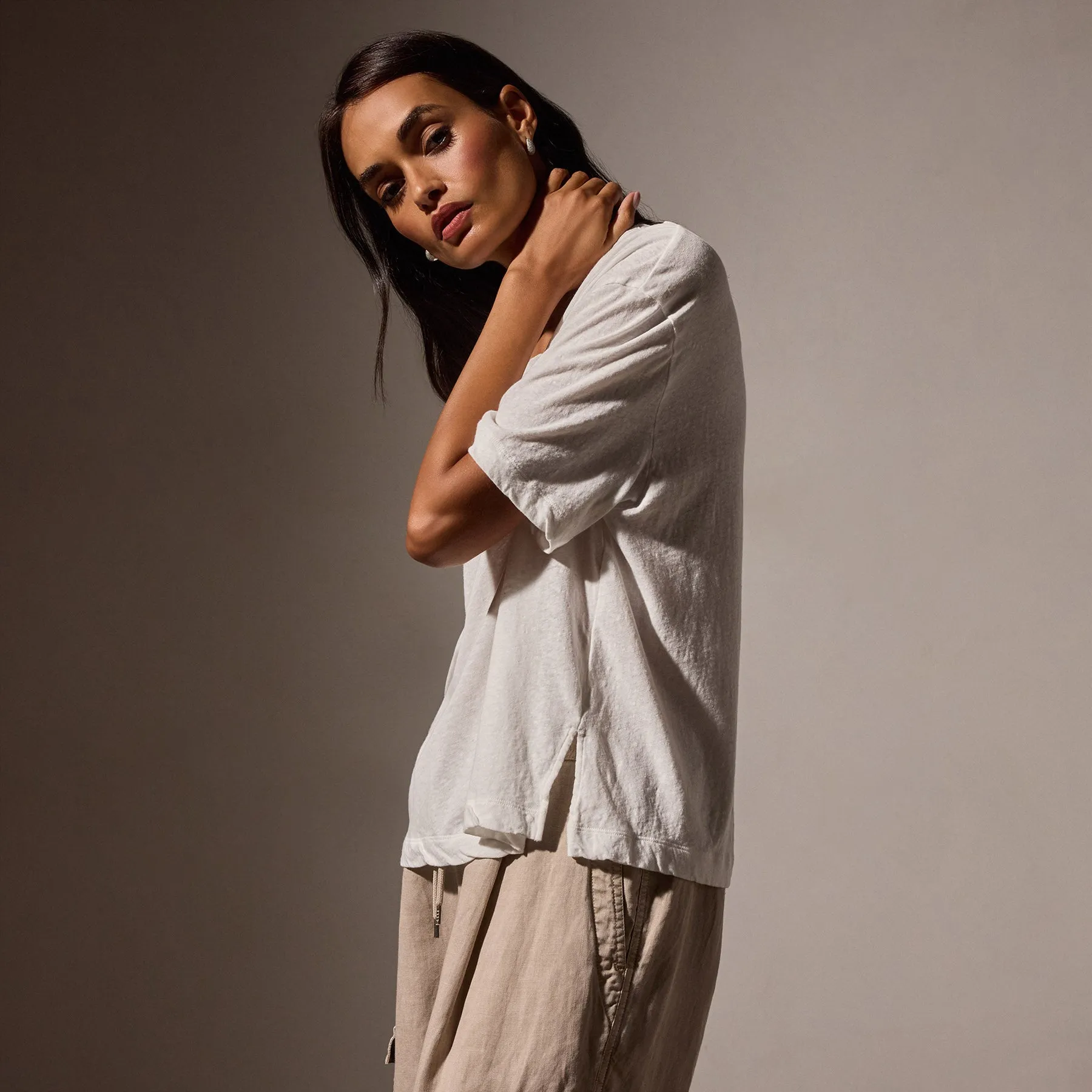 Recycled Cotton Jersey Crew Neck Tee - White sold by James Perse