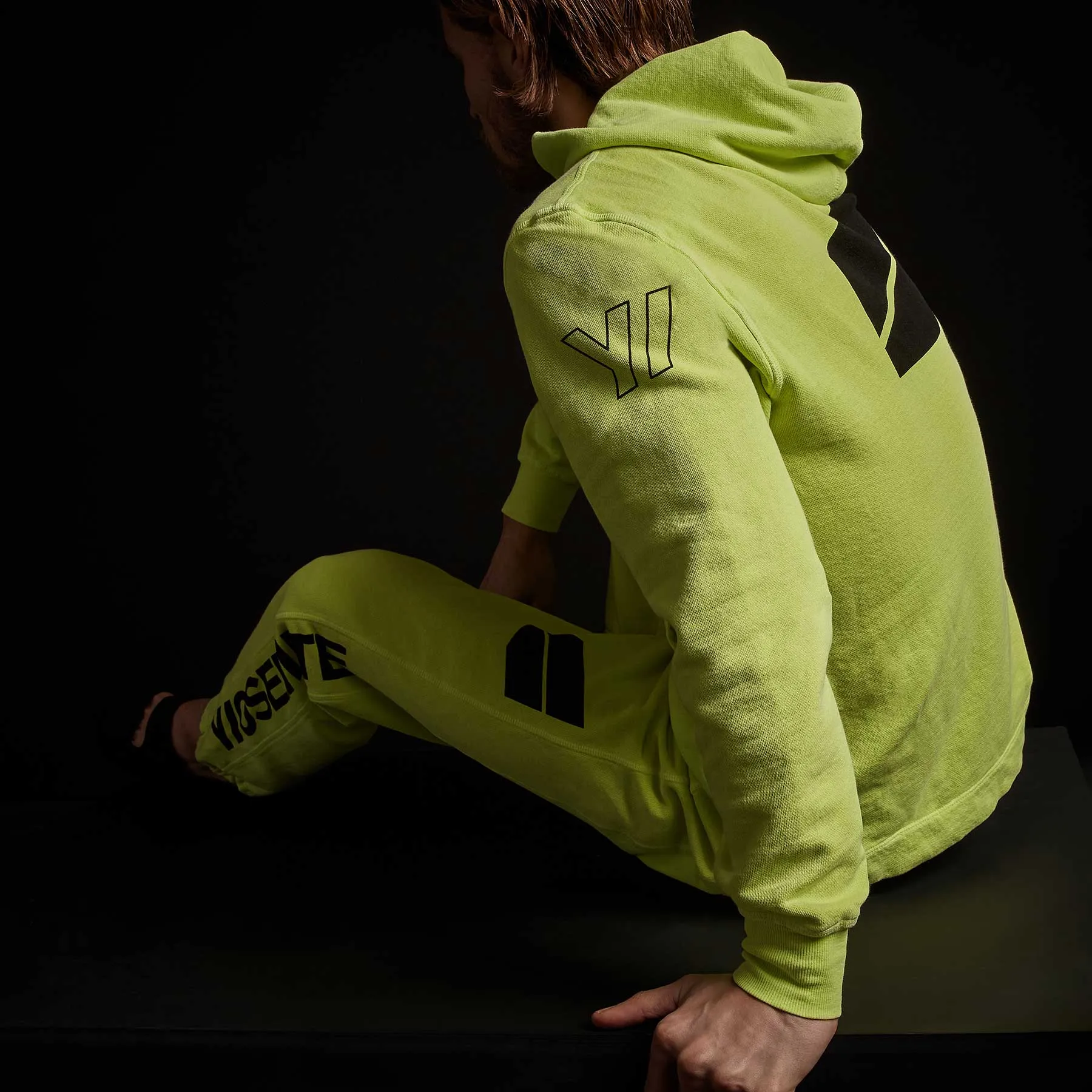 French Terry Pullover Hoodie - Bright Neon/Black sold by James Perse product image thumbnail 3