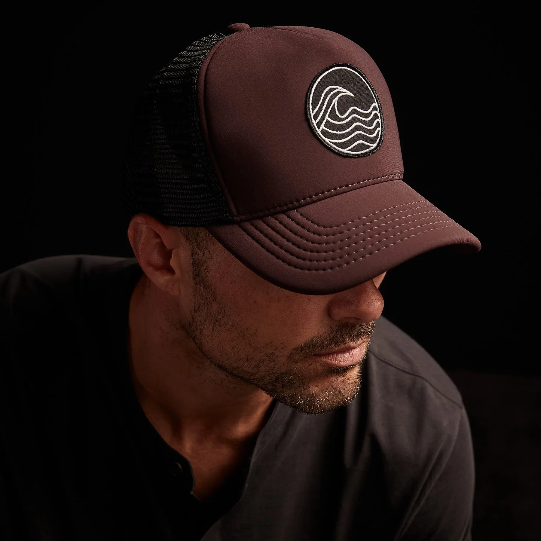 Wave Patch Scuba Trucker Hat - Bordeaux sold by James Perse product image thumbnail 2