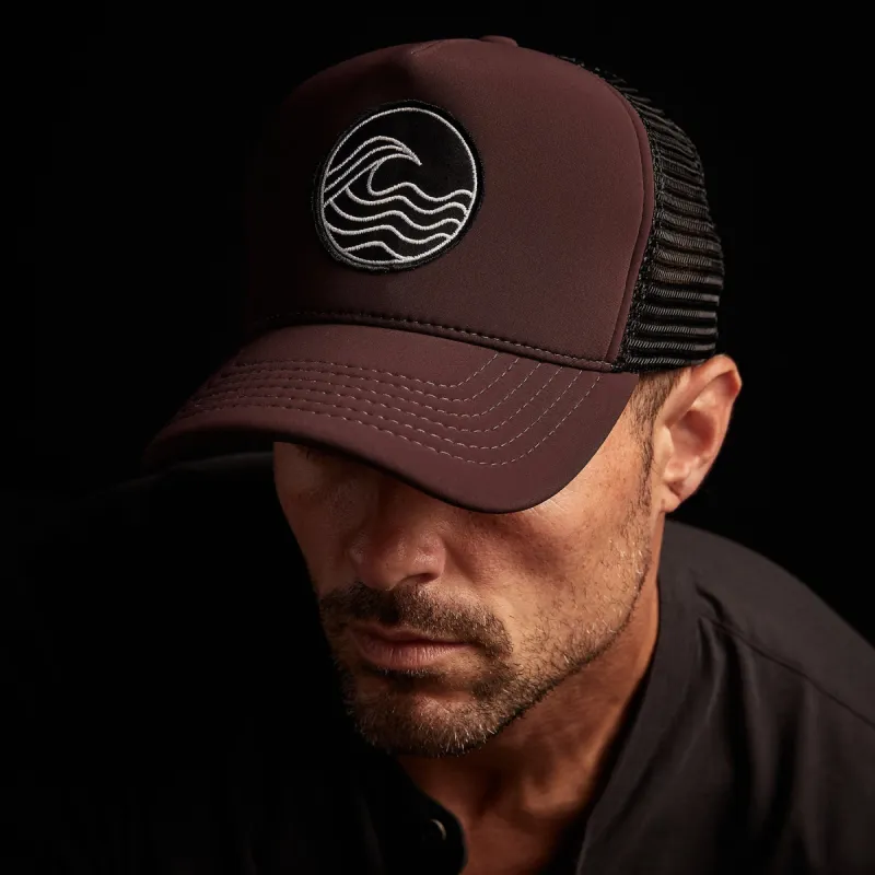 Wave Patch Scuba Trucker Hat - Bordeaux sold by James Perse