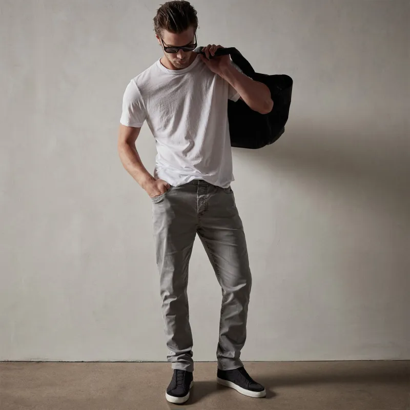 Brushed Twill 5 Pocket Pant - Silver Grey Pigment sold by James Perse