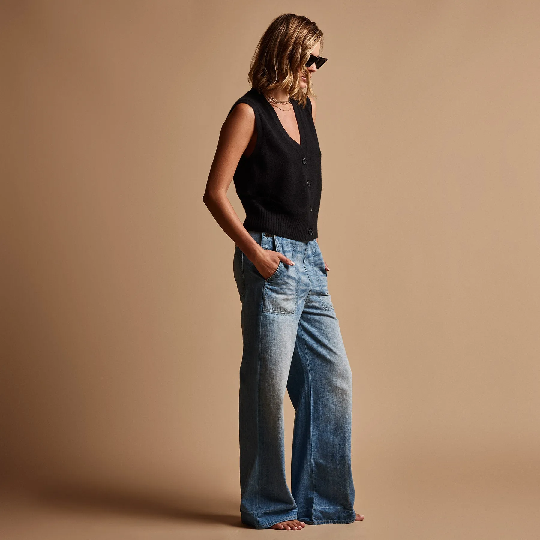 Sunland Cashmere Blend Vest - Black sold by James Perse product image thumbnail 2