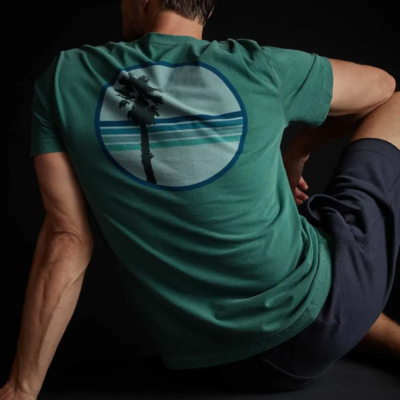 Short Sleeve Crew Palm Graphic - Fuji Pigment sold by James Perse