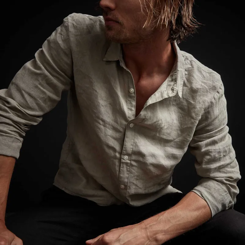 Classic Linen Shirt - Mineral Pigment sold by James Perse
