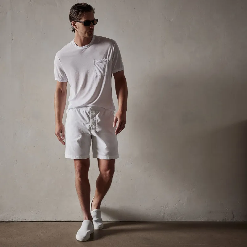 Cotton Linen Tailored Short - White sold by James Perse