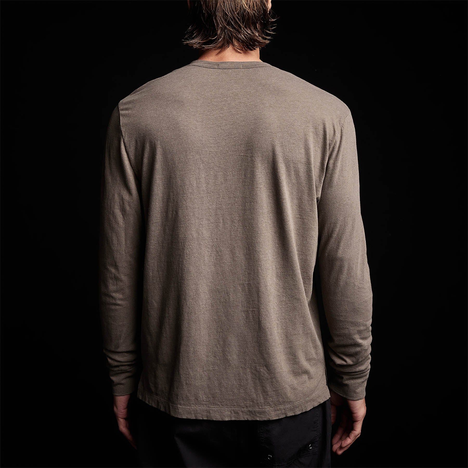 Soft Slub Jersey Long Sleeve Henley - River Rock sold by James Perse product image thumbnail 4