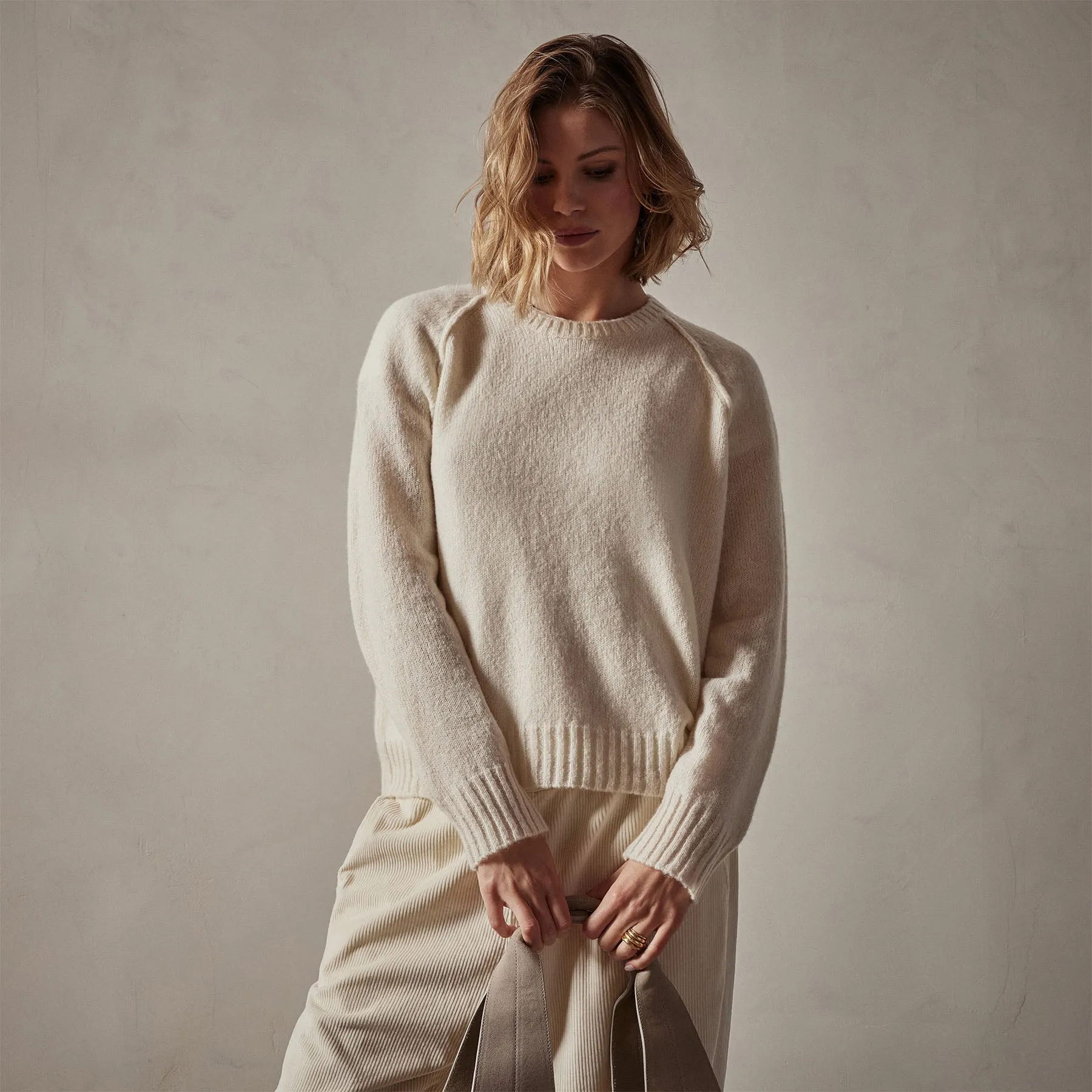 Cashmere Crew Sweater - Ivory sold by James Perse product image thumbnail 3