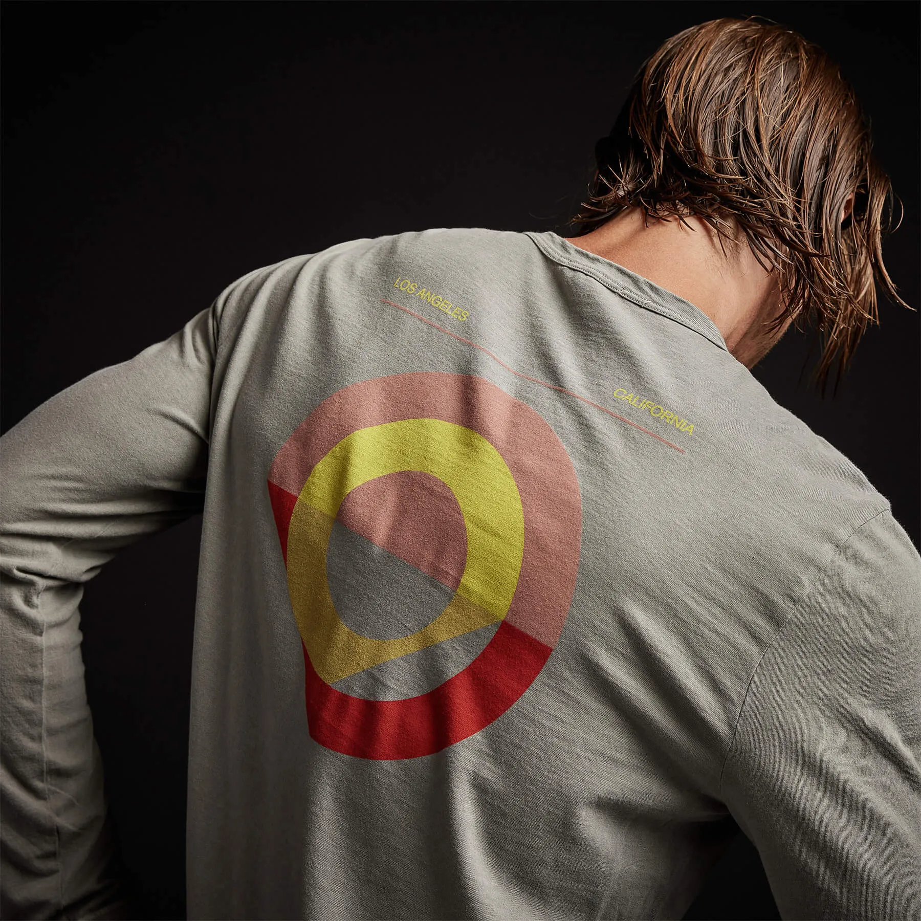 Long Sleeve Crew Neck Abstract Circle - Concrete Pigment sold by James Perse