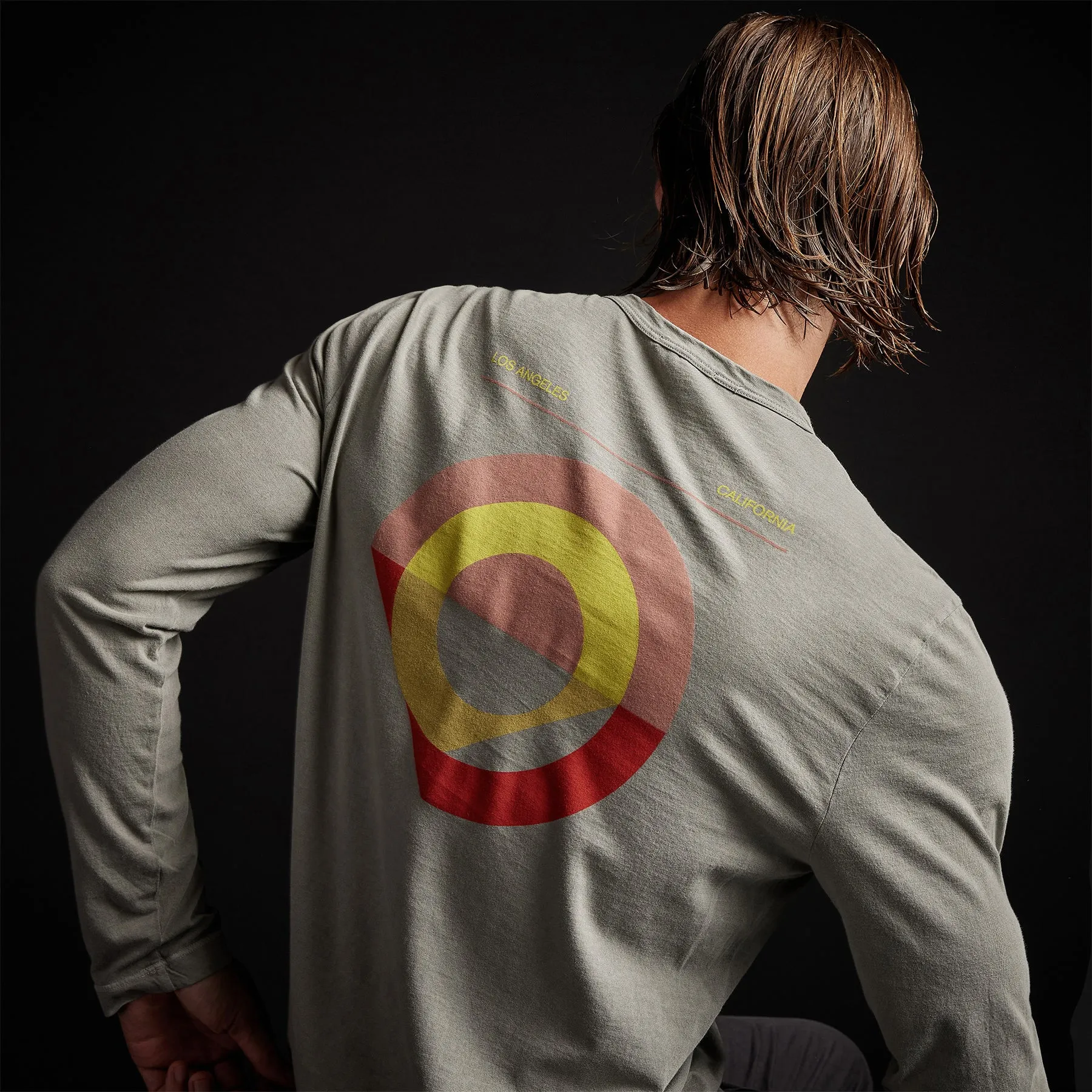 Long Sleeve Crew Neck Abstract Circle - Concrete Pigment sold by James Perse product image thumbnail 3